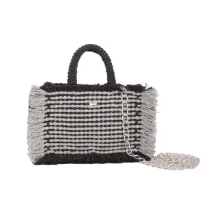 Gossypium Tote Bag Small - Black & Silver