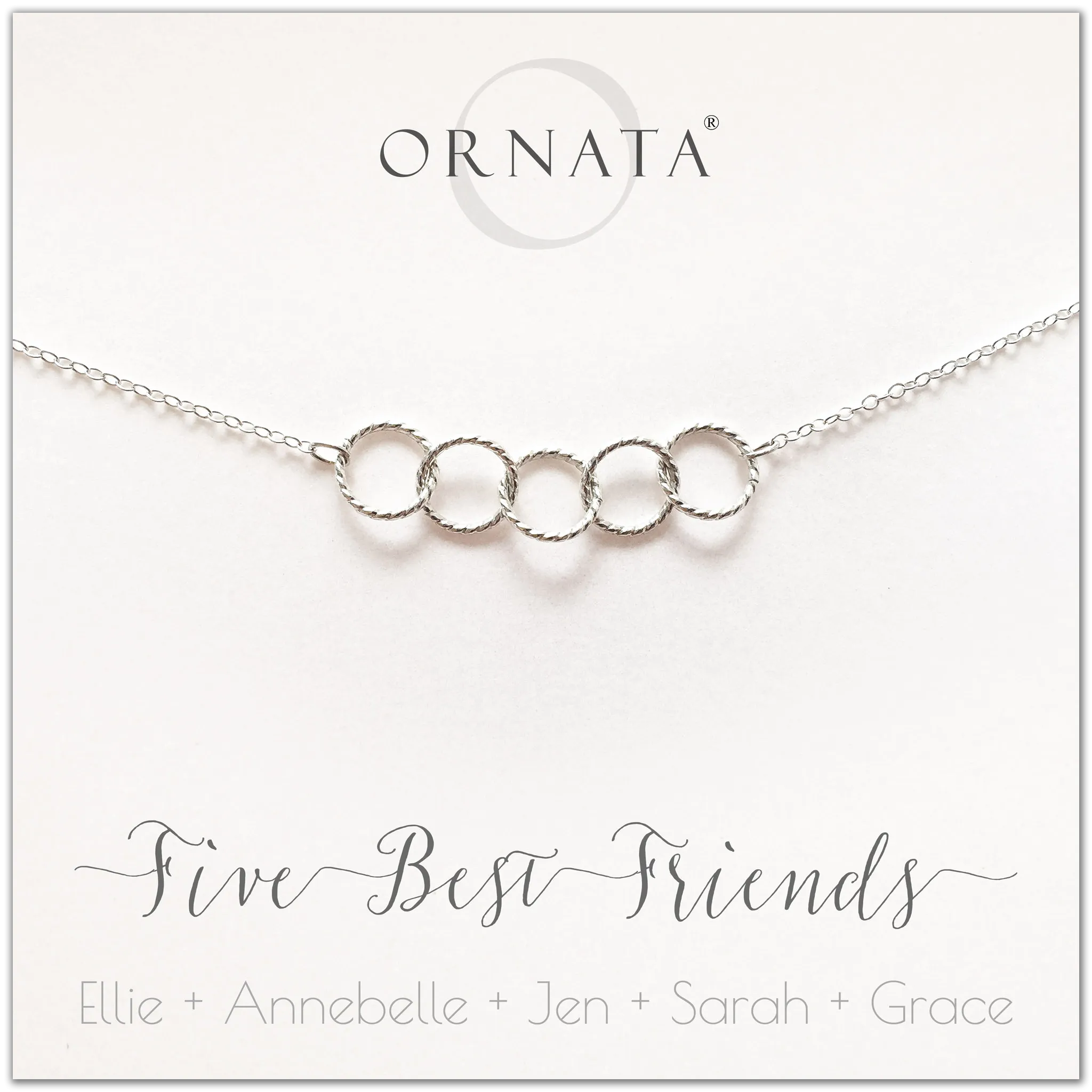 Graduation Gifts | Friends Gifts | Five Best Friends Sterling Silver Necklace - Personalized