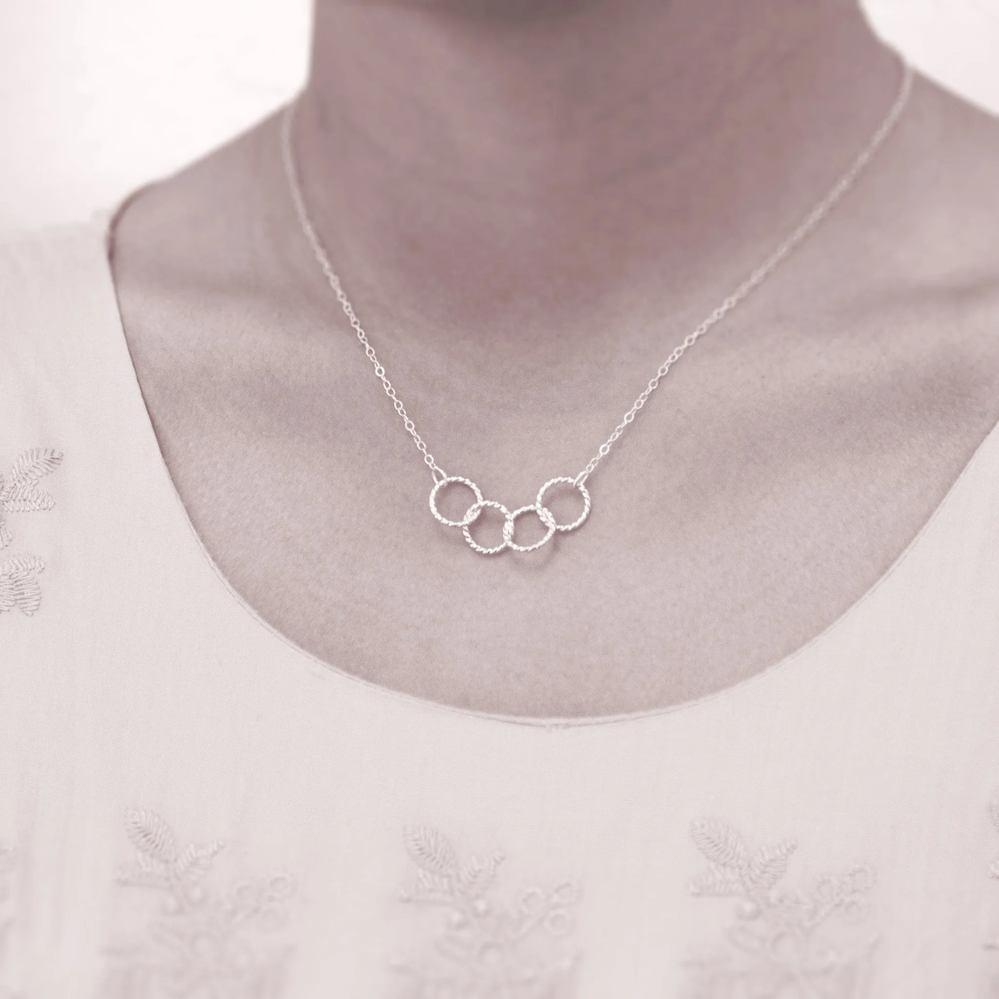 Graduation Gifts | Friends Gifts | Four Best Friends Sterling Silver Necklace - Personalized