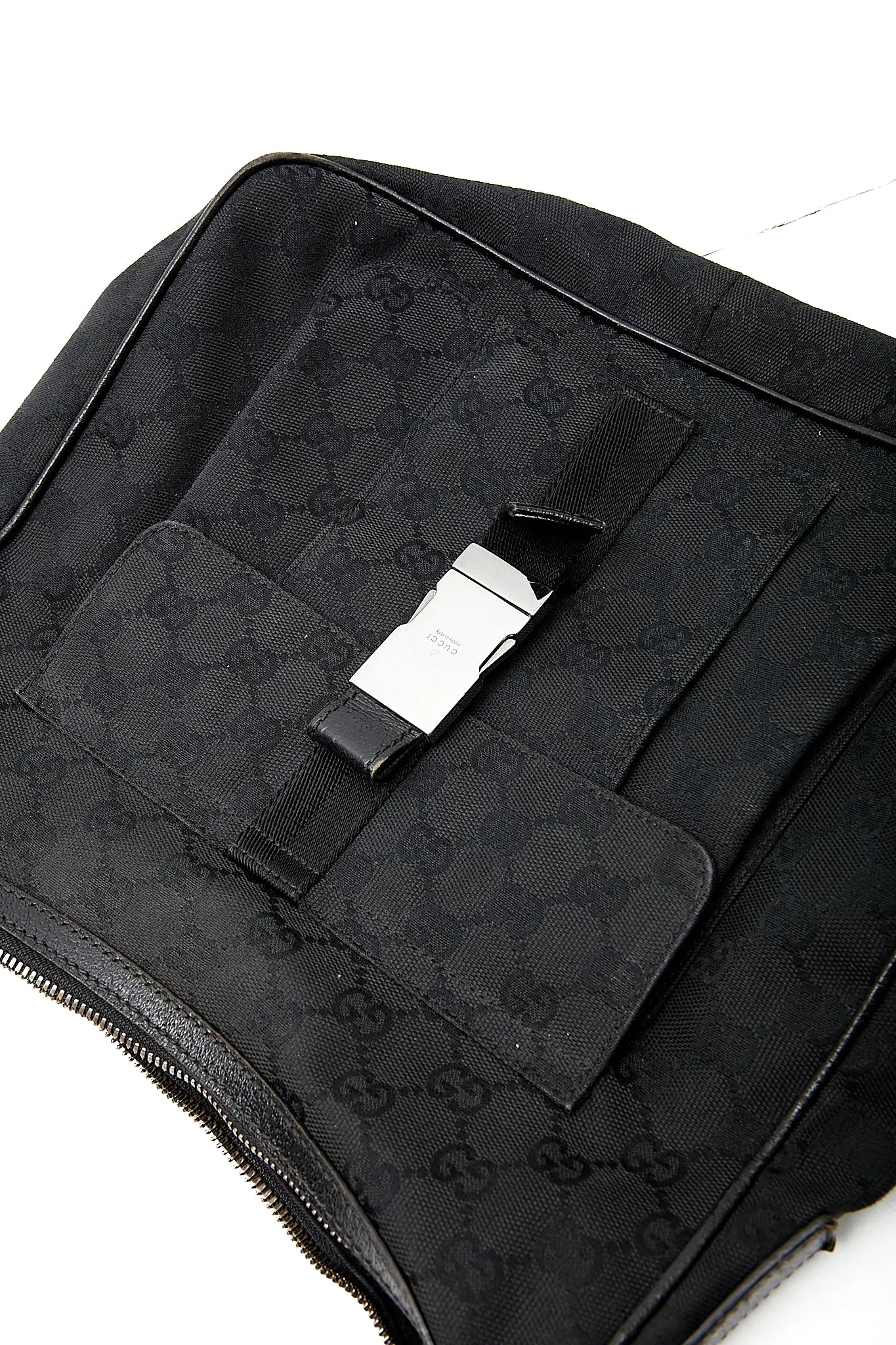 Gucci Black GG Canvas Crossbody Bag