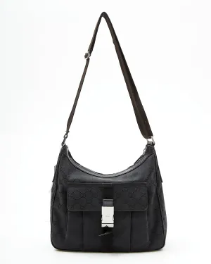 Gucci Black GG Canvas Crossbody Bag