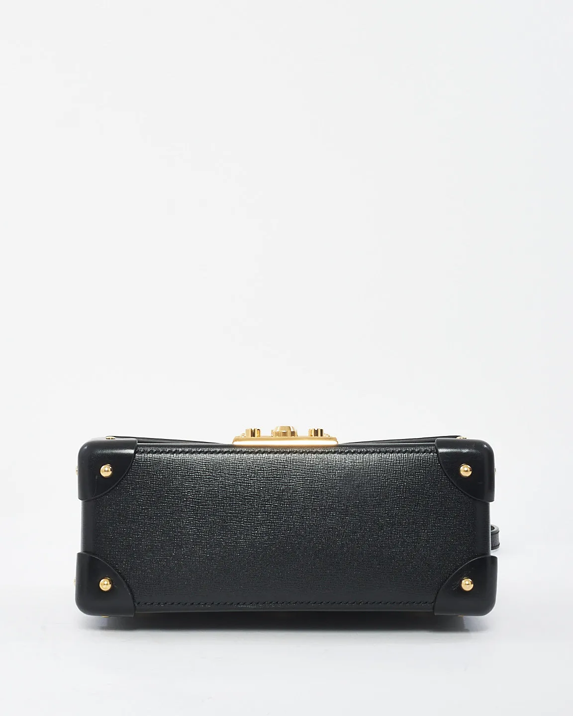 Gucci Black Leather Small Bamboo Padlock Bag