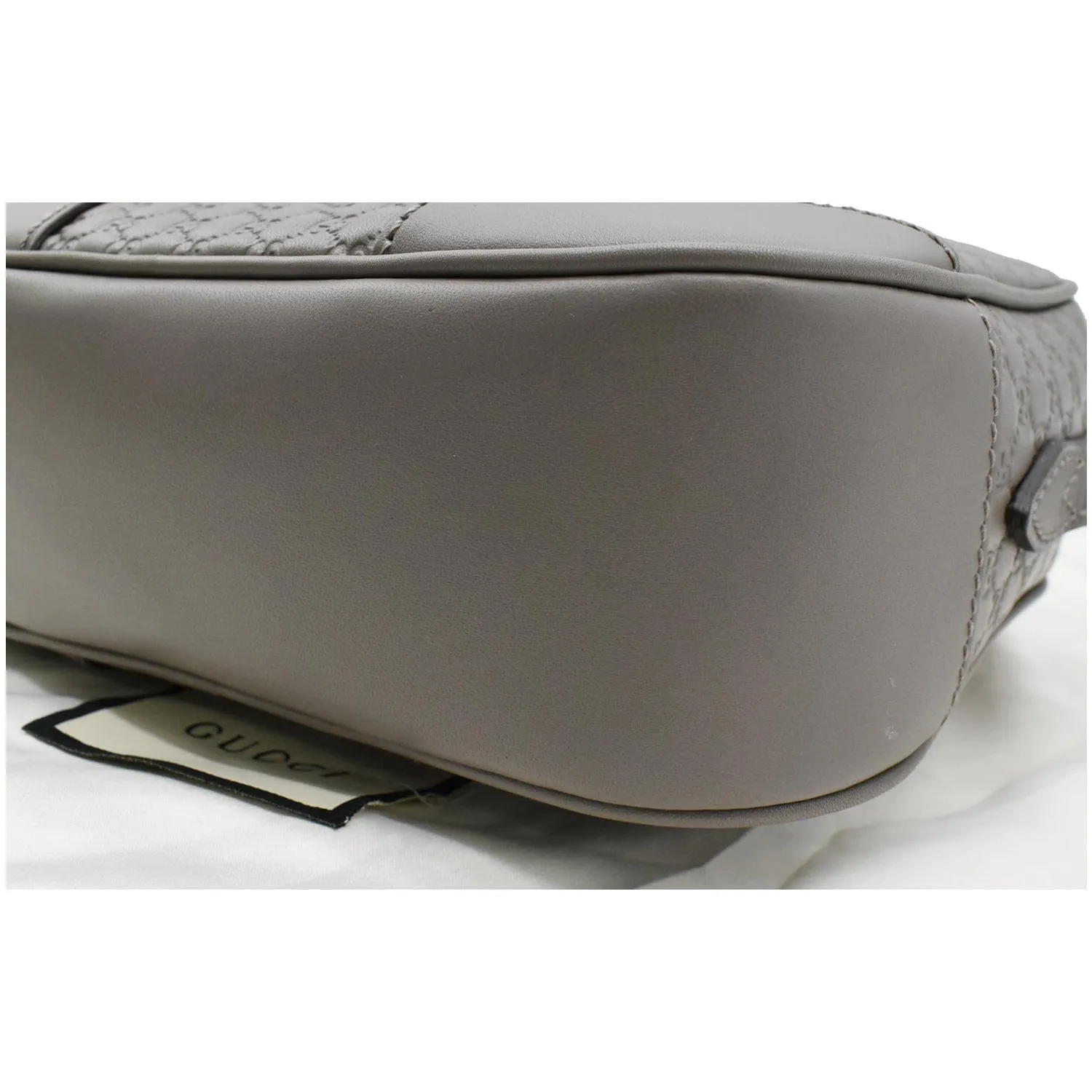 GUCCI Bree Mini GG Guccissima Leather Crossbody Bag Grey 449413