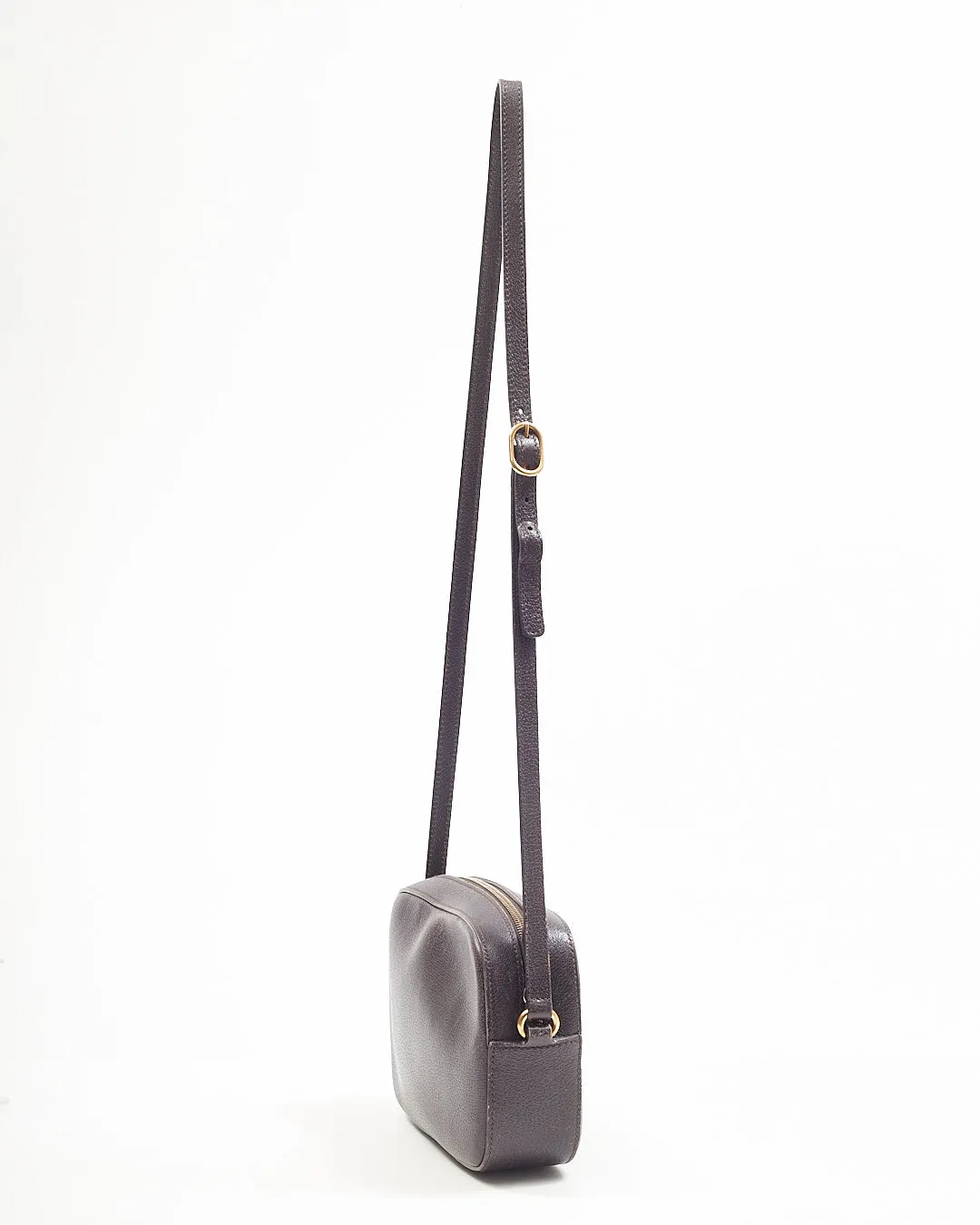 Gucci Brown Leather Web Bee Camera Bag