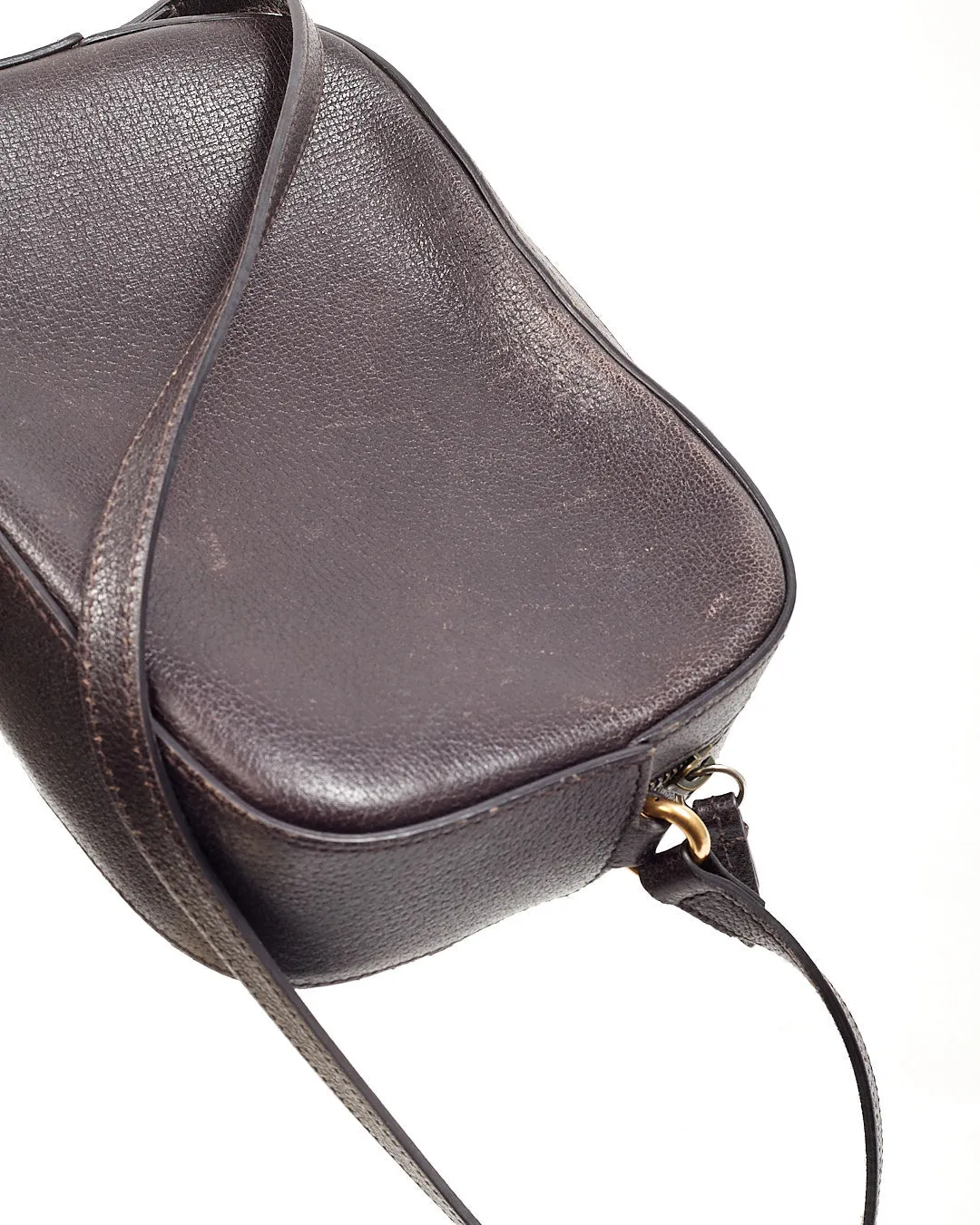 Gucci Brown Leather Web Bee Camera Bag