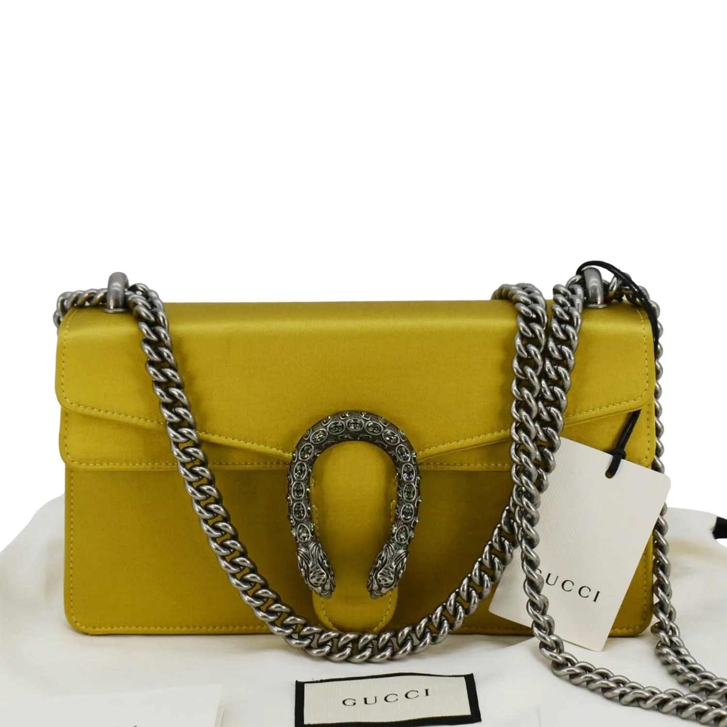GUCCI Dionysus Small Leather Crossbody Bag Gold 499623