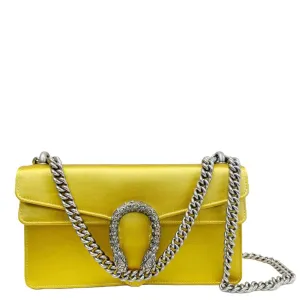 GUCCI Dionysus Small Leather Crossbody Bag Gold 499623