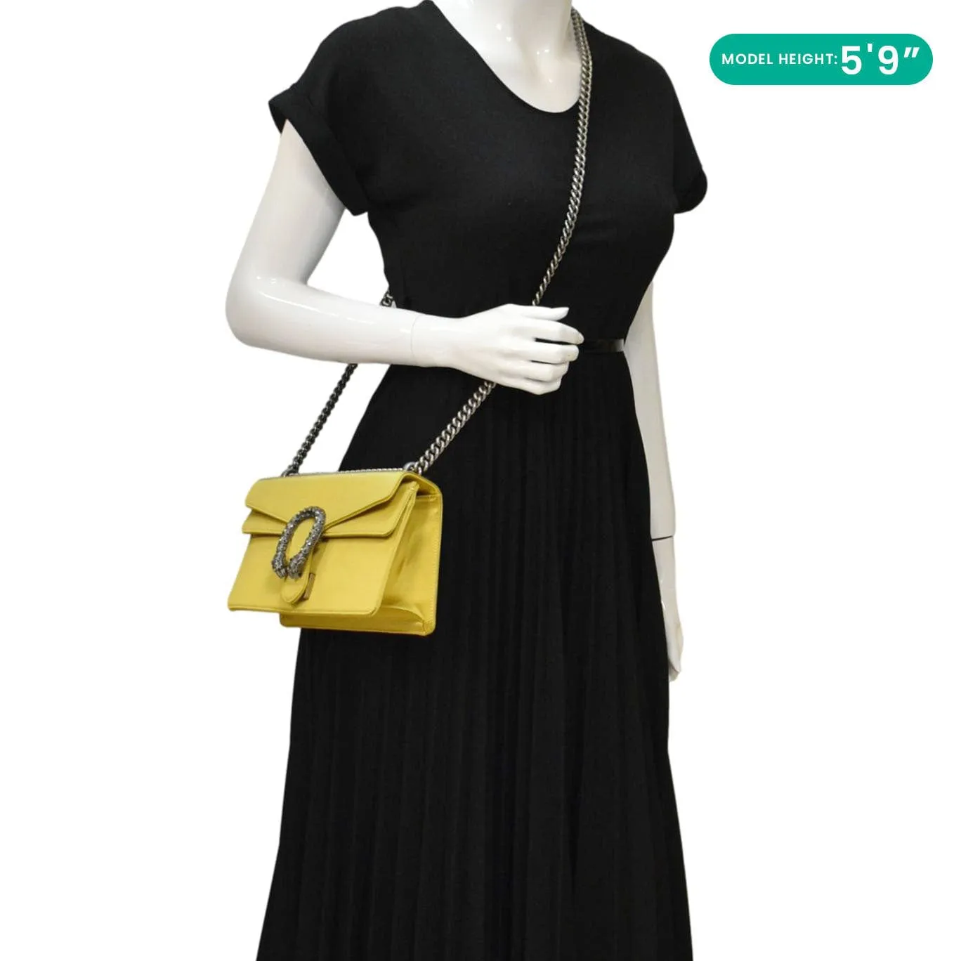 GUCCI Dionysus Small Leather Crossbody Bag Gold 499623