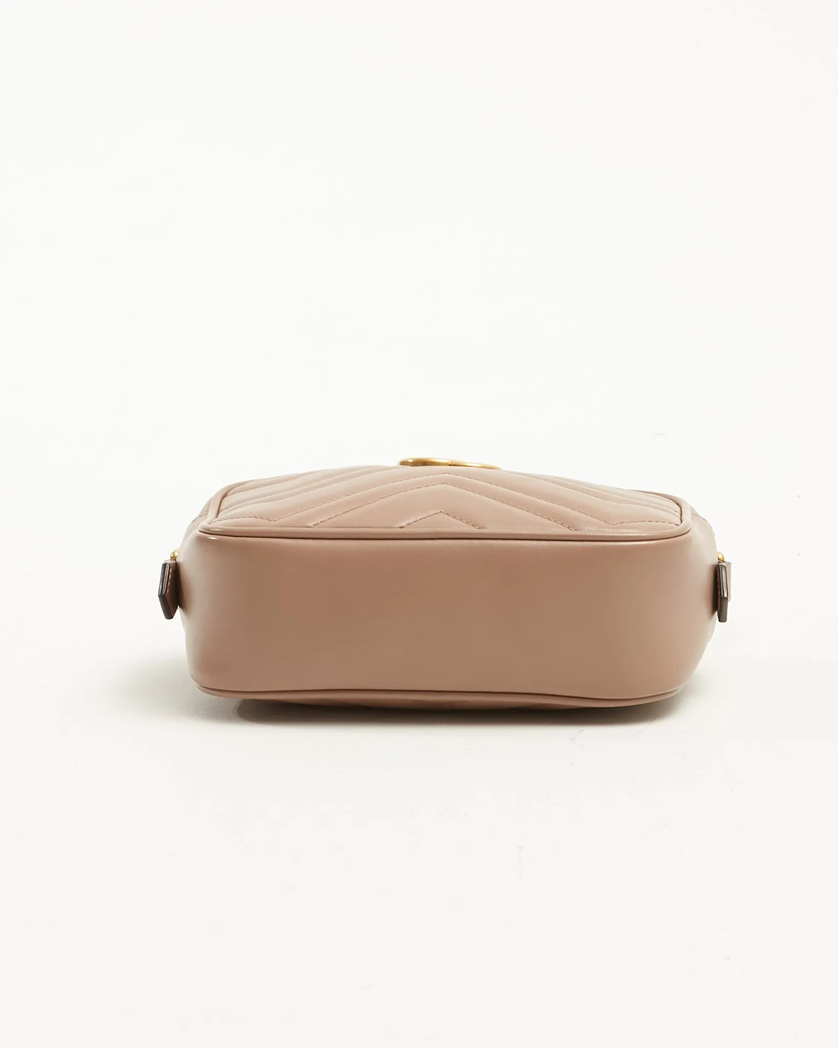 Gucci Dusty Pink Leather Marmont Matelassé Mini Camera Bag