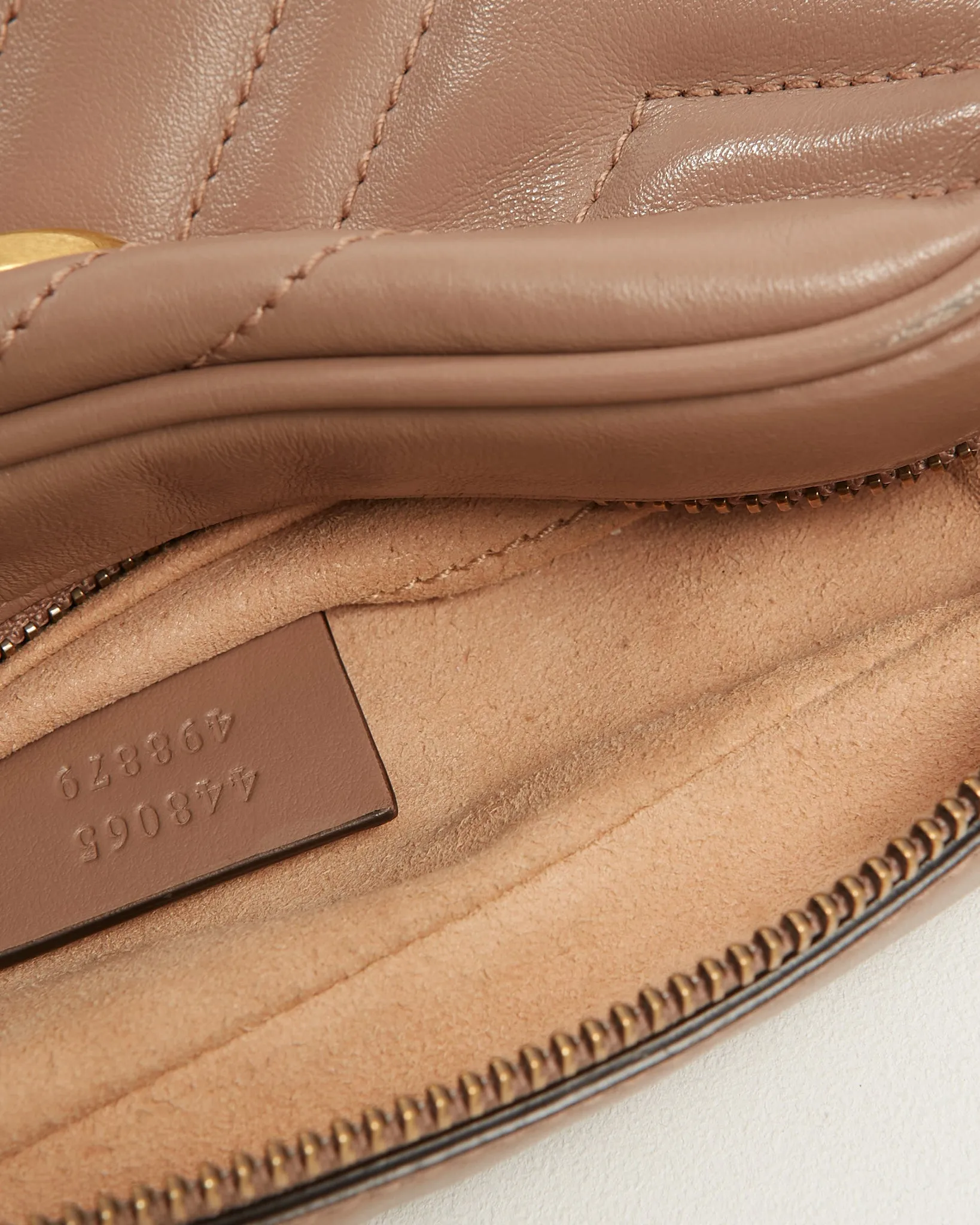 Gucci Dusty Pink Leather Marmont Matelassé Mini Camera Bag