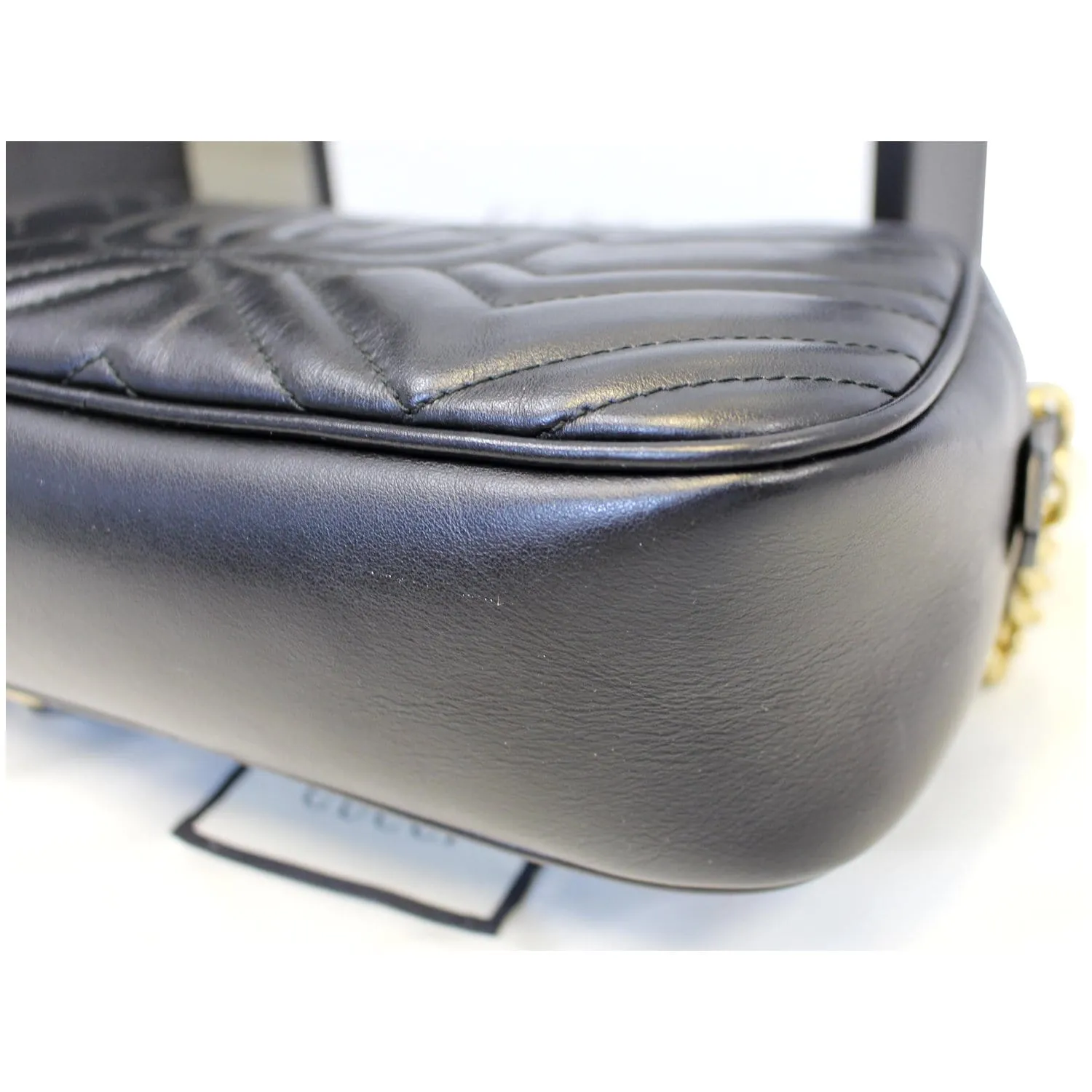 GUCCI GG Marmont Matelasse Small Leather Crossbody Bag Black