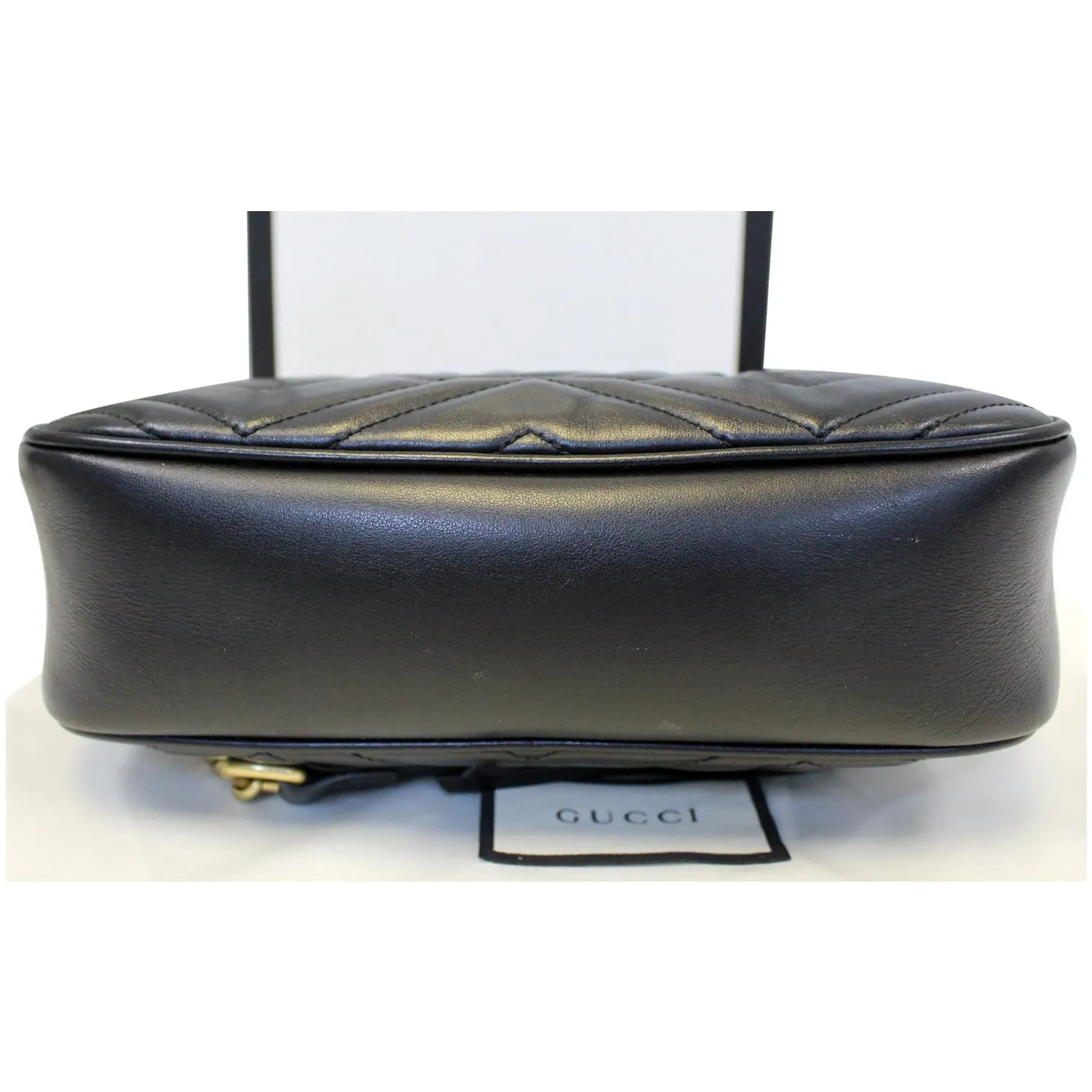 GUCCI GG Marmont Matelasse Small Leather Crossbody Bag Black