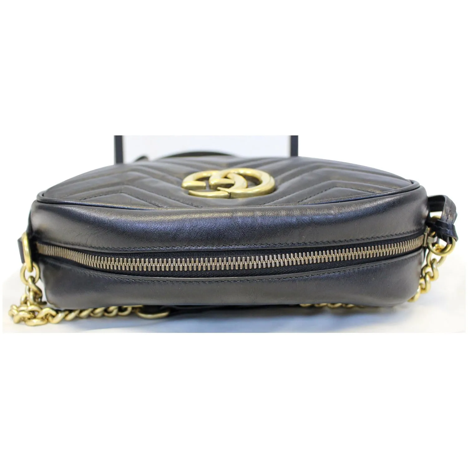 GUCCI GG Marmont Matelasse Small Leather Crossbody Bag Black