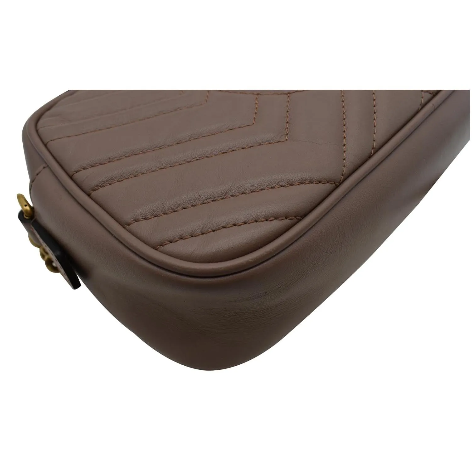 GUCCI GG Marmont Small Matelasse Leather Crossbody Bag Taupe 447632