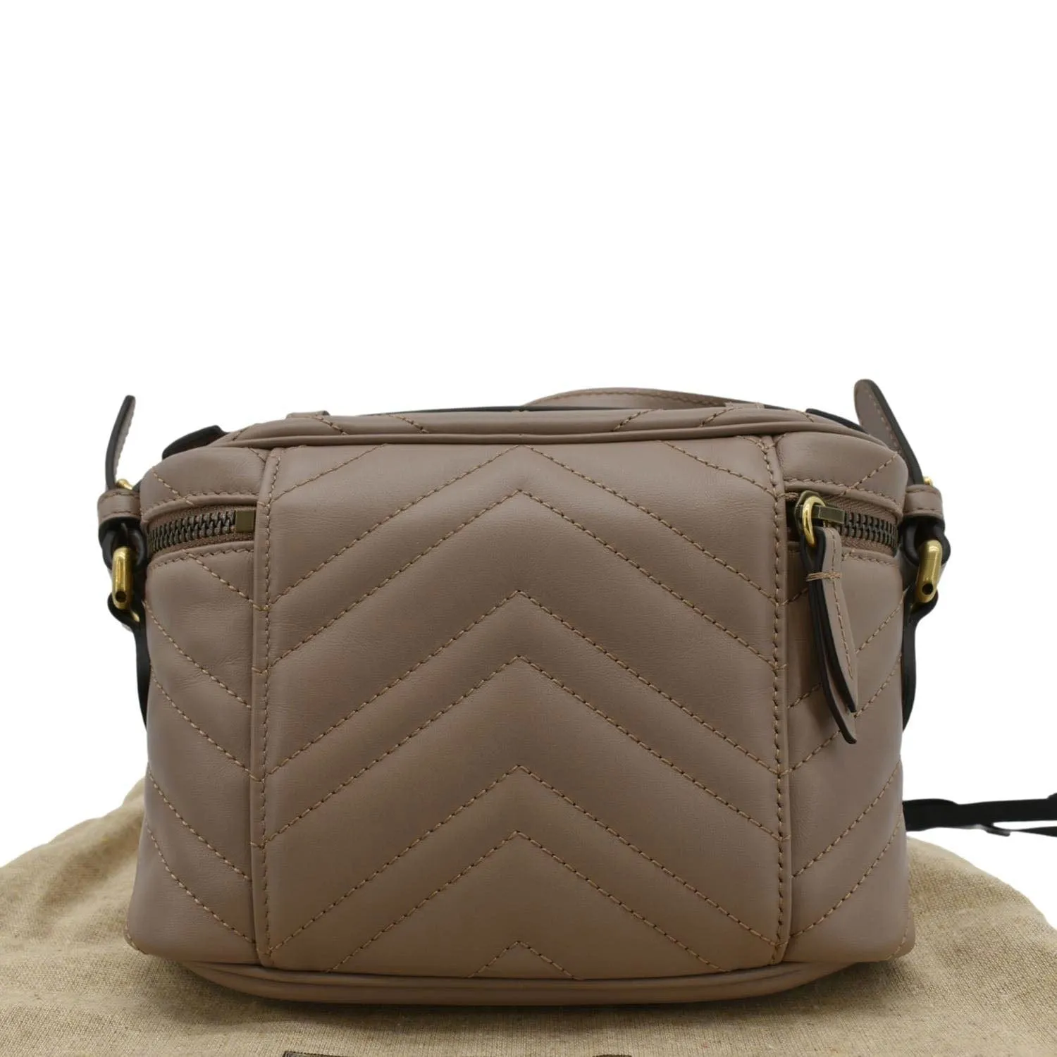 GUCCI GG Marmont Vanity Leather Crossbody Bag Dusty Pink 672253