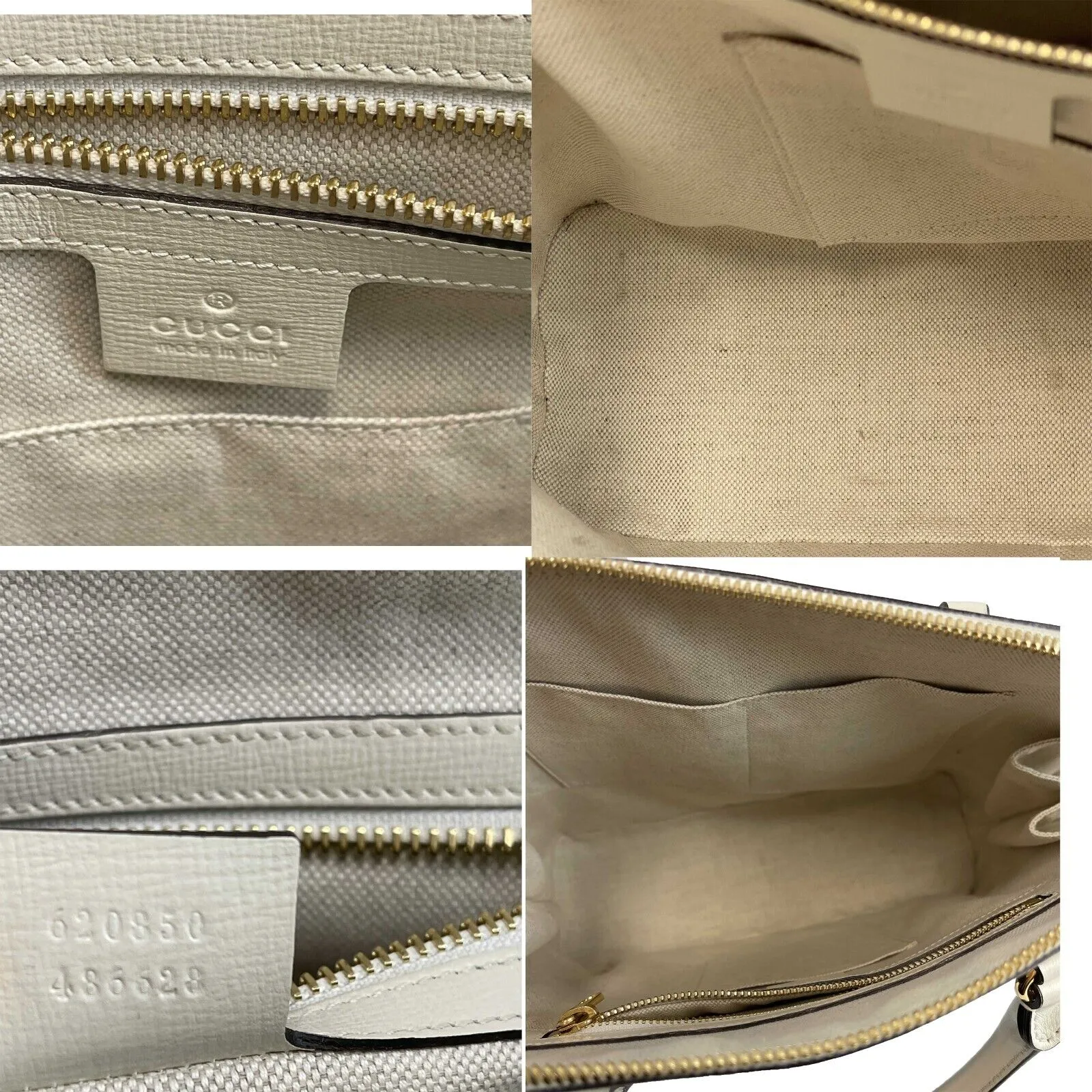 Gucci GG Supreme 1955 Horsebit Medium Mystic White Top Handle Crossbody