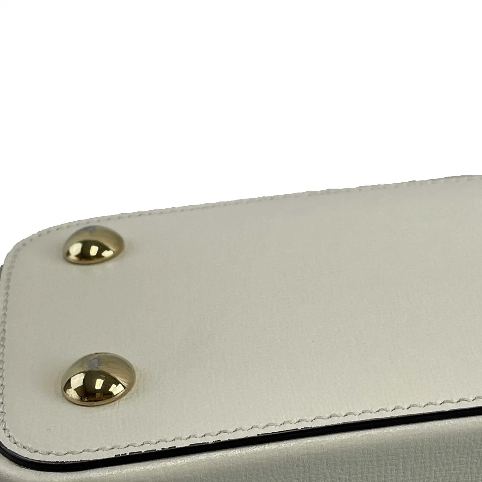 Gucci GG Supreme 1955 Horsebit Medium Mystic White Top Handle Crossbody