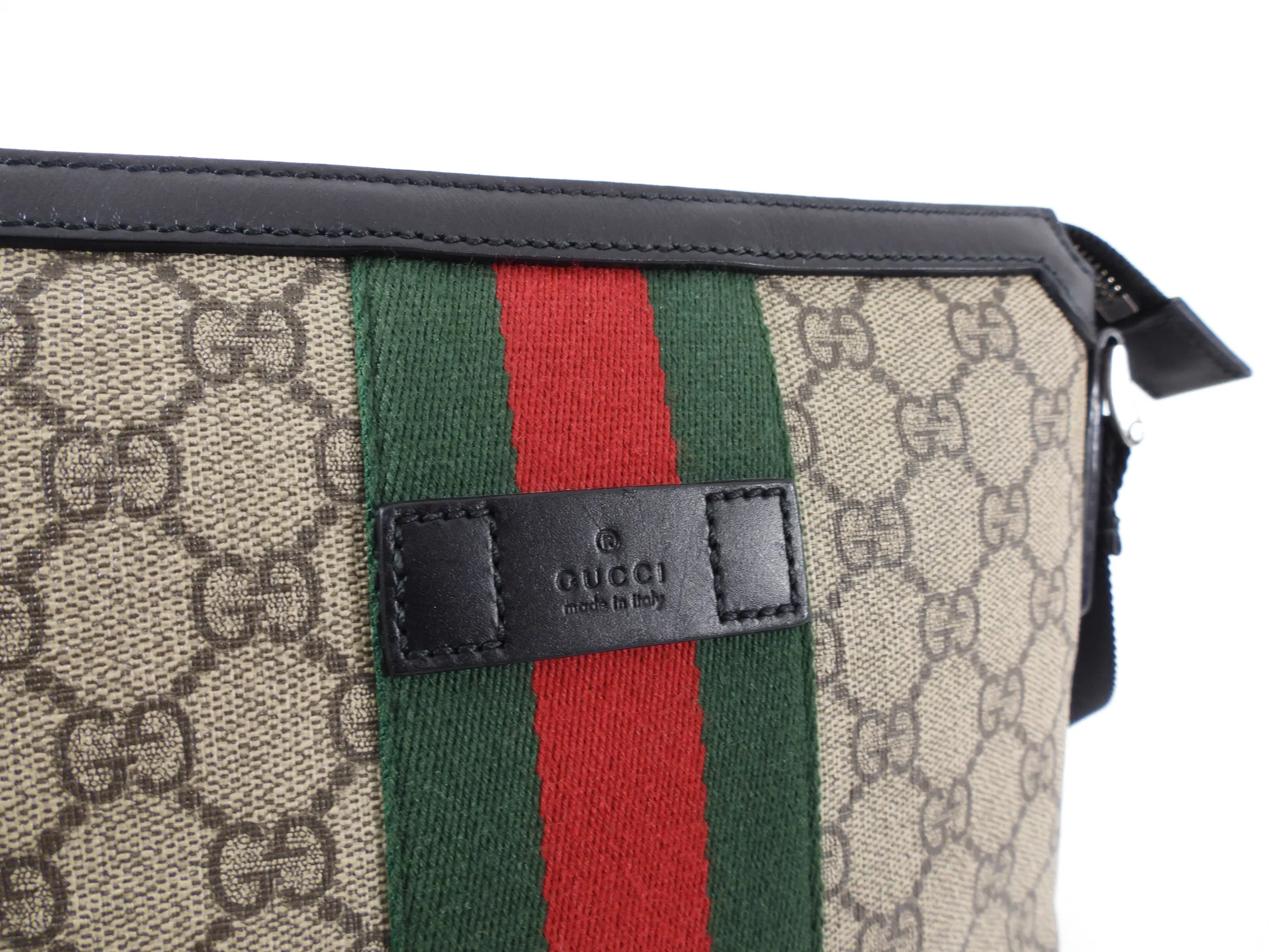 Gucci Monogram Supreme Web Stripe Small Messenger Bag
