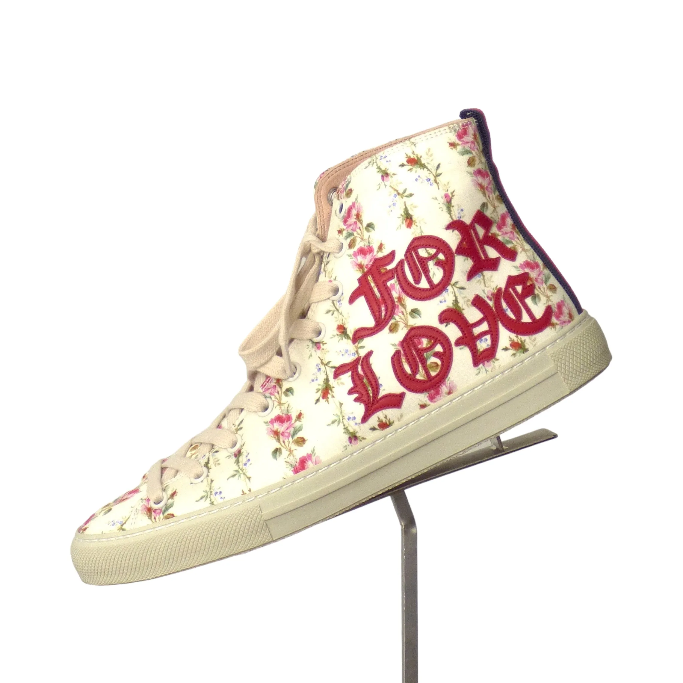 GUCCI- NIB Floral High Top Sneakers, Size US 38.5