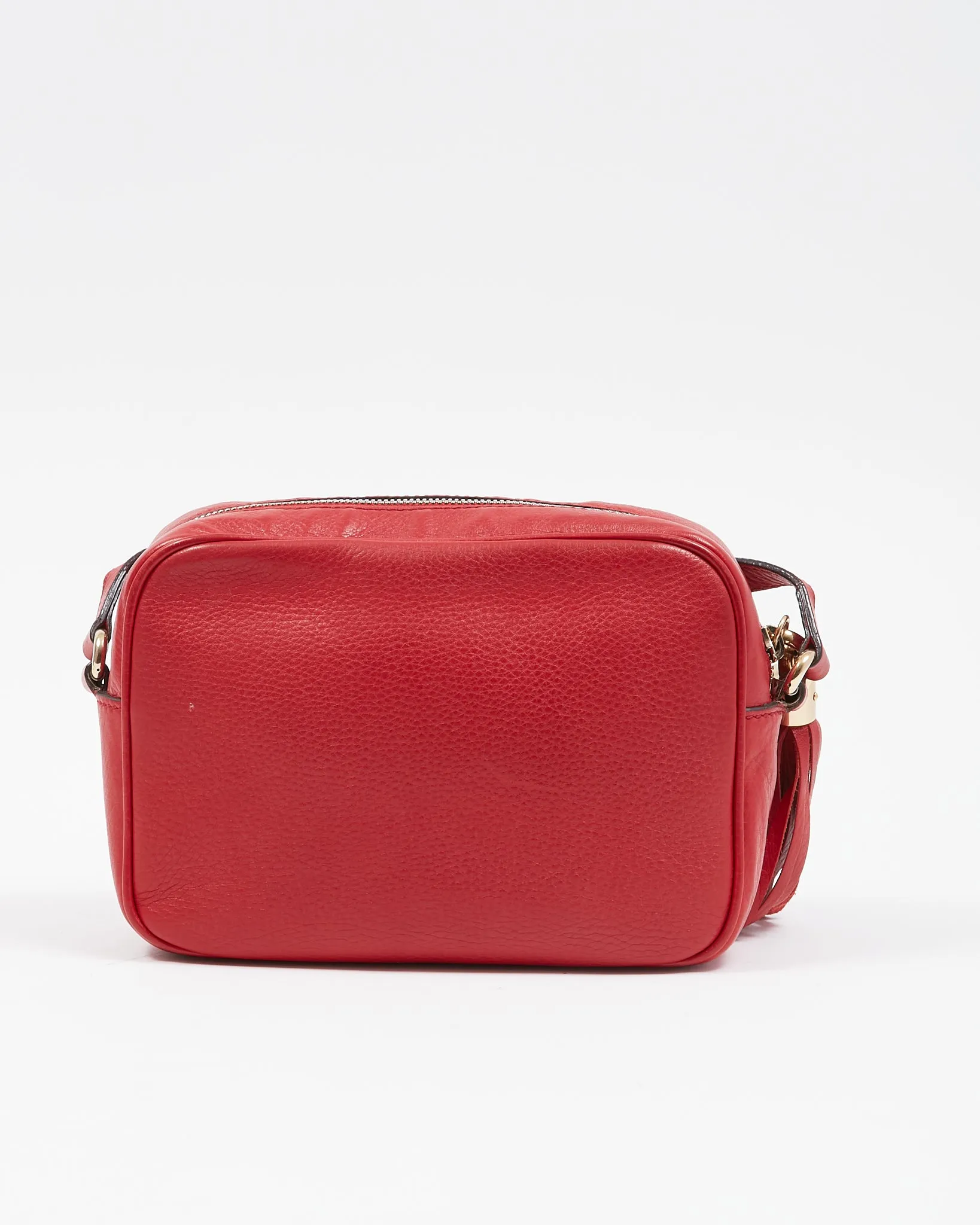 Gucci Red Pebbled Leather Soho Disco Camera bag