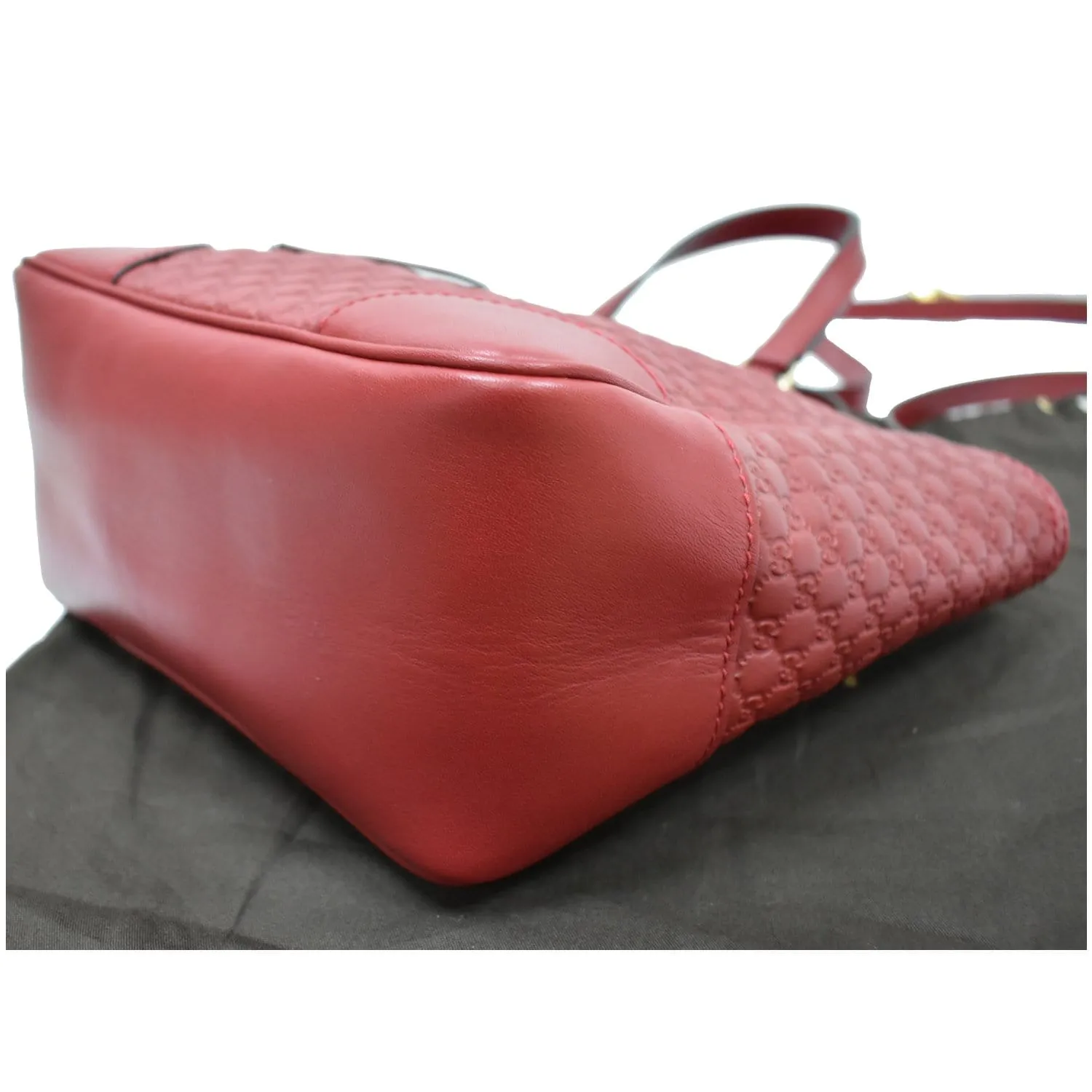 GUCCI Small Bree Microguccissima Leather Tote Crossbody Bag Red 449241