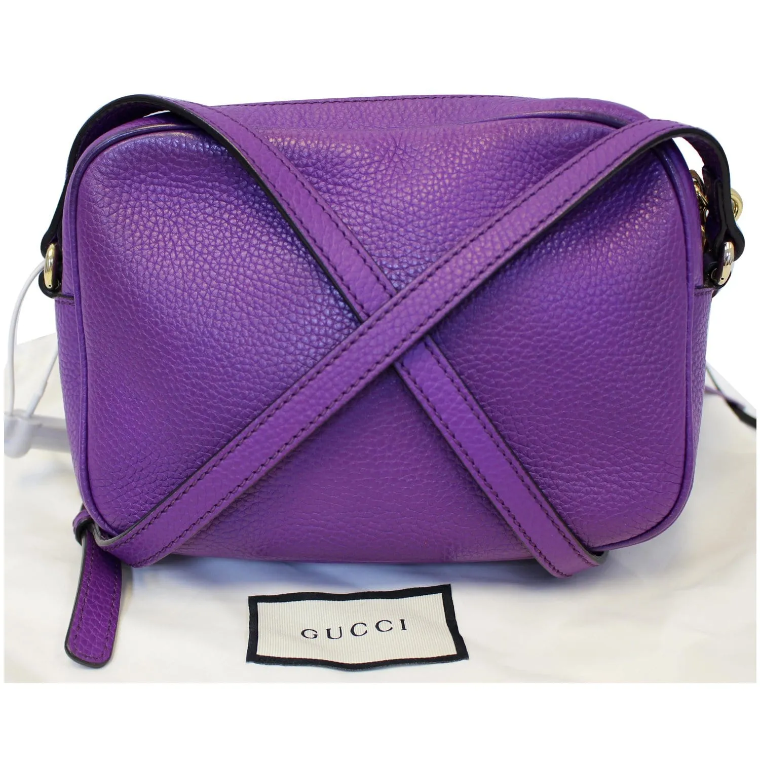 GUCCI Soho Disco Pebbled Leather Small Crossbody Bag 308364 Purple