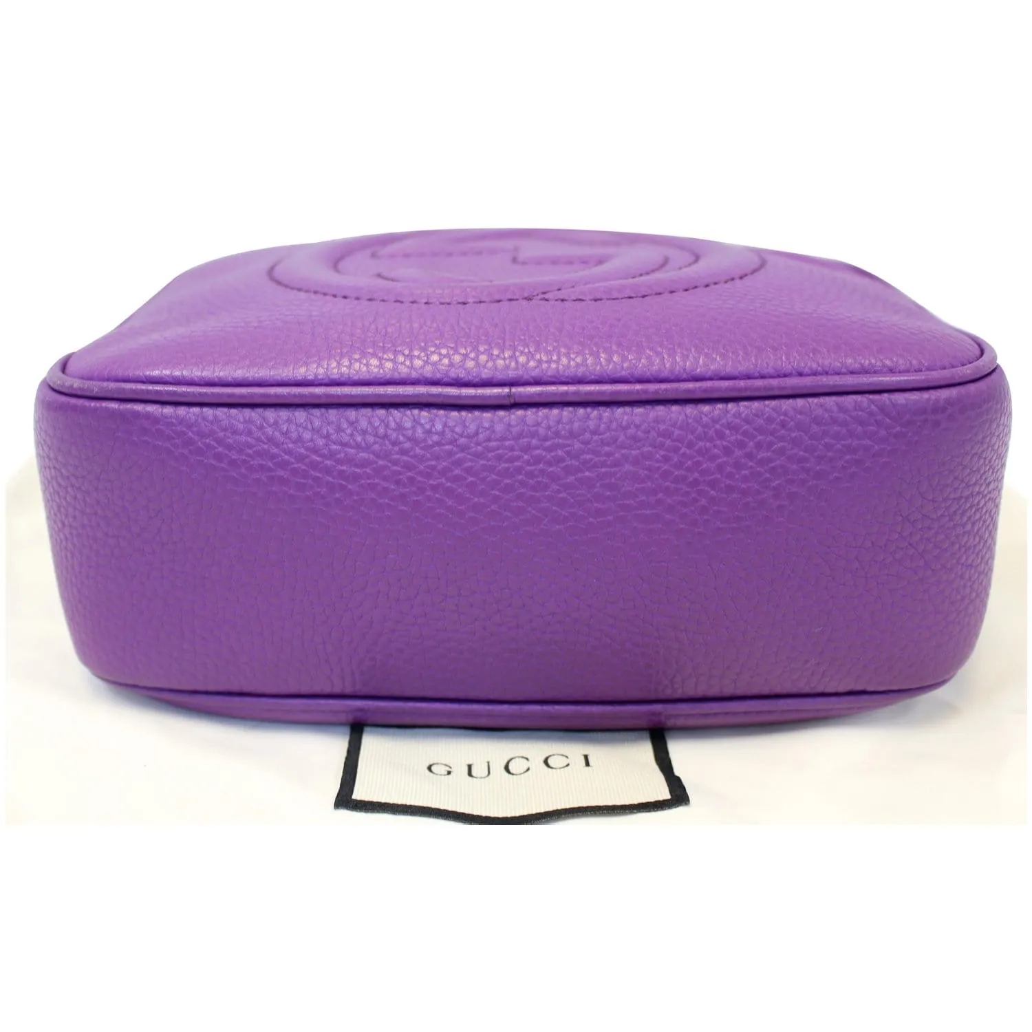 GUCCI Soho Disco Pebbled Leather Small Crossbody Bag 308364 Purple