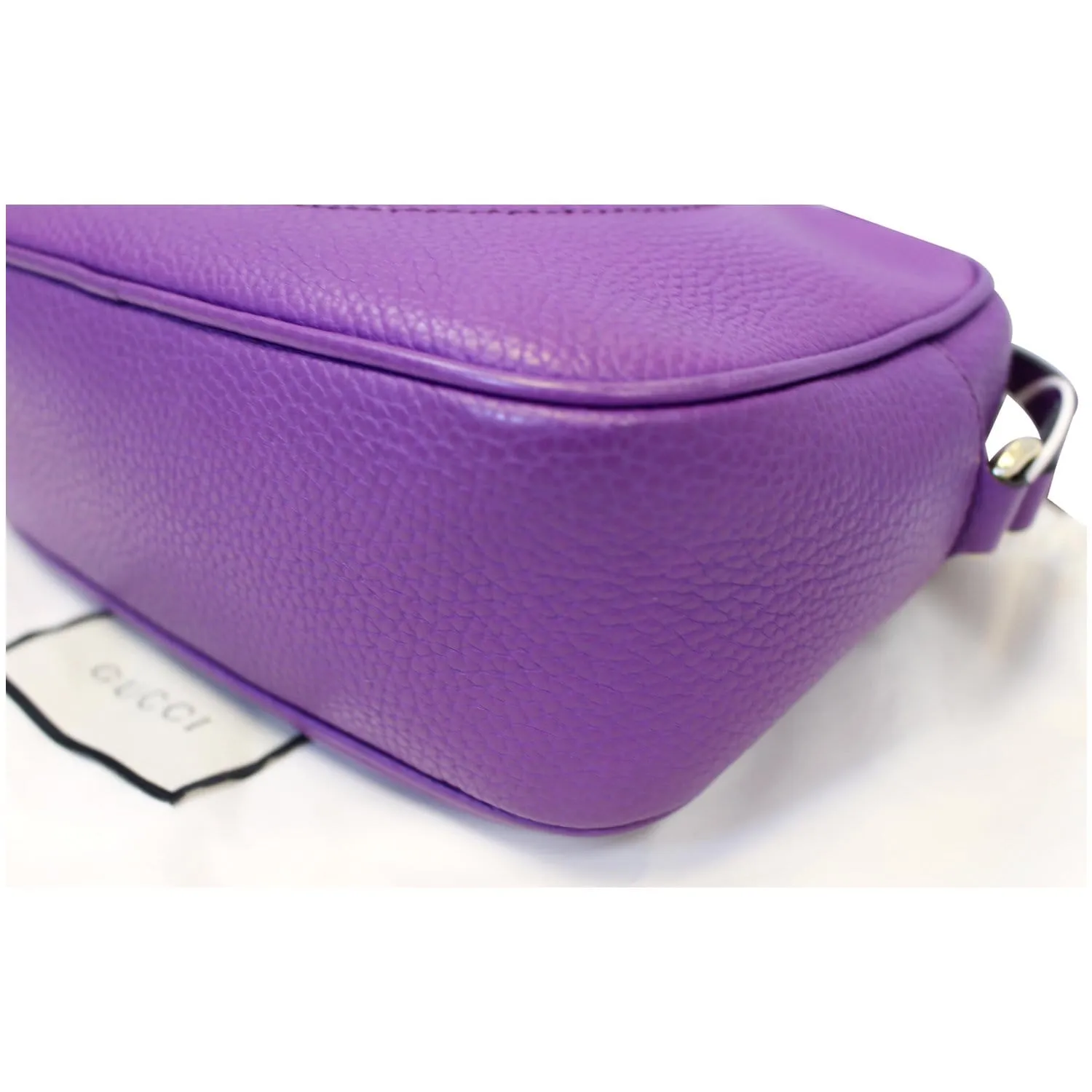 GUCCI Soho Disco Pebbled Leather Small Crossbody Bag 308364 Purple