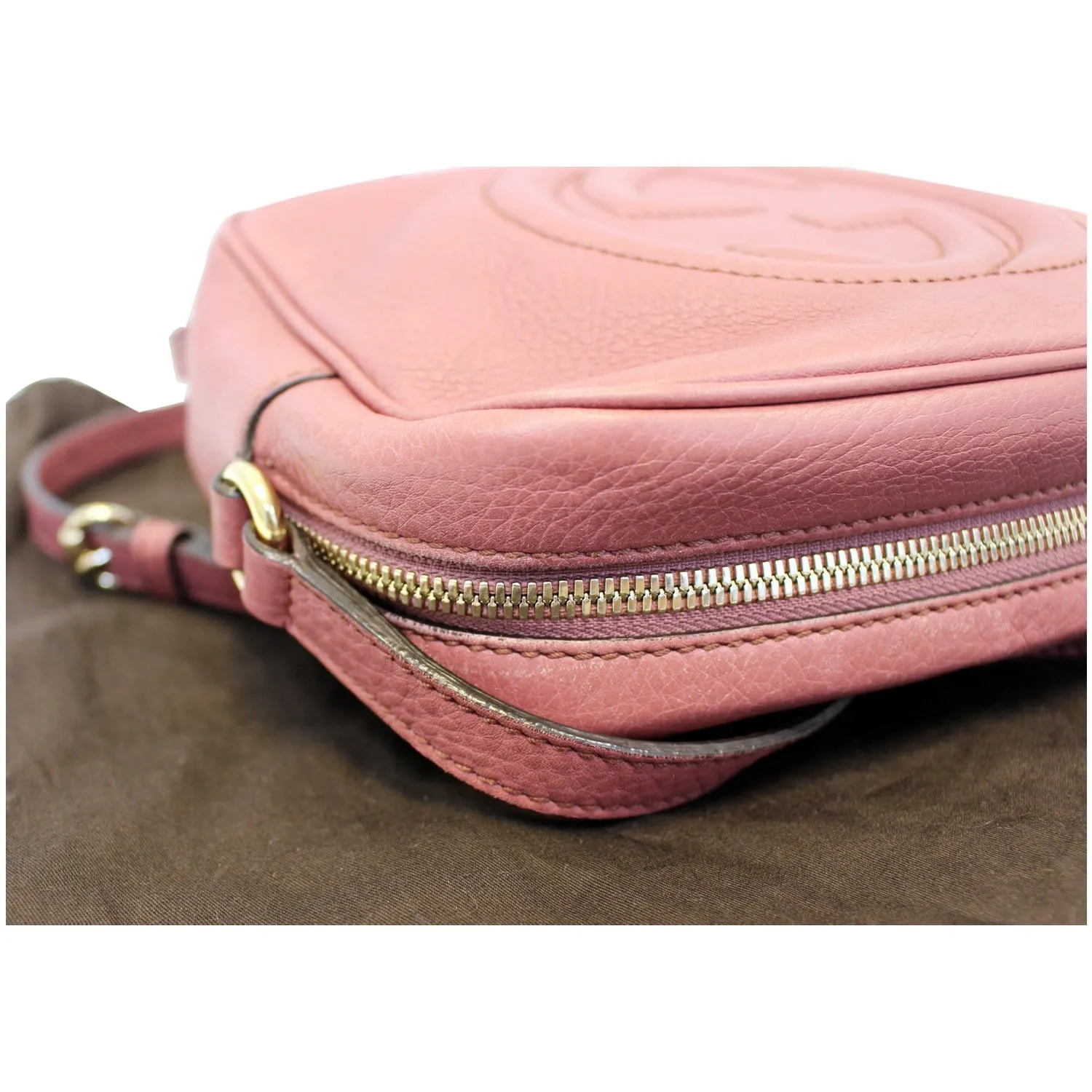 GUCCI Soho Disco Pebbled Leather Small Crossbody Bag 308364