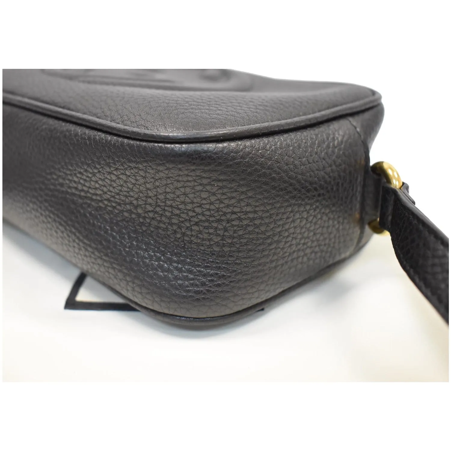 GUCCI Soho Disco Small Pebbled Leather Crossbody Bag Black 347994