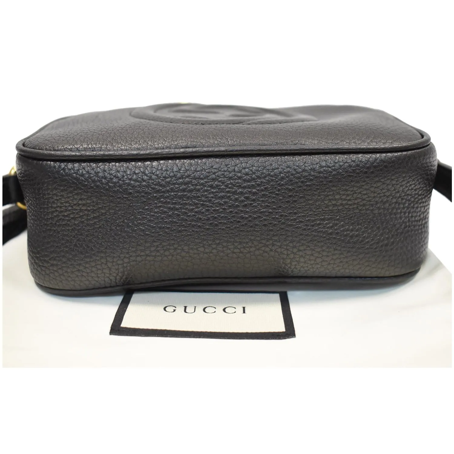 GUCCI Soho Disco Small Pebbled Leather Crossbody Bag Black 347994