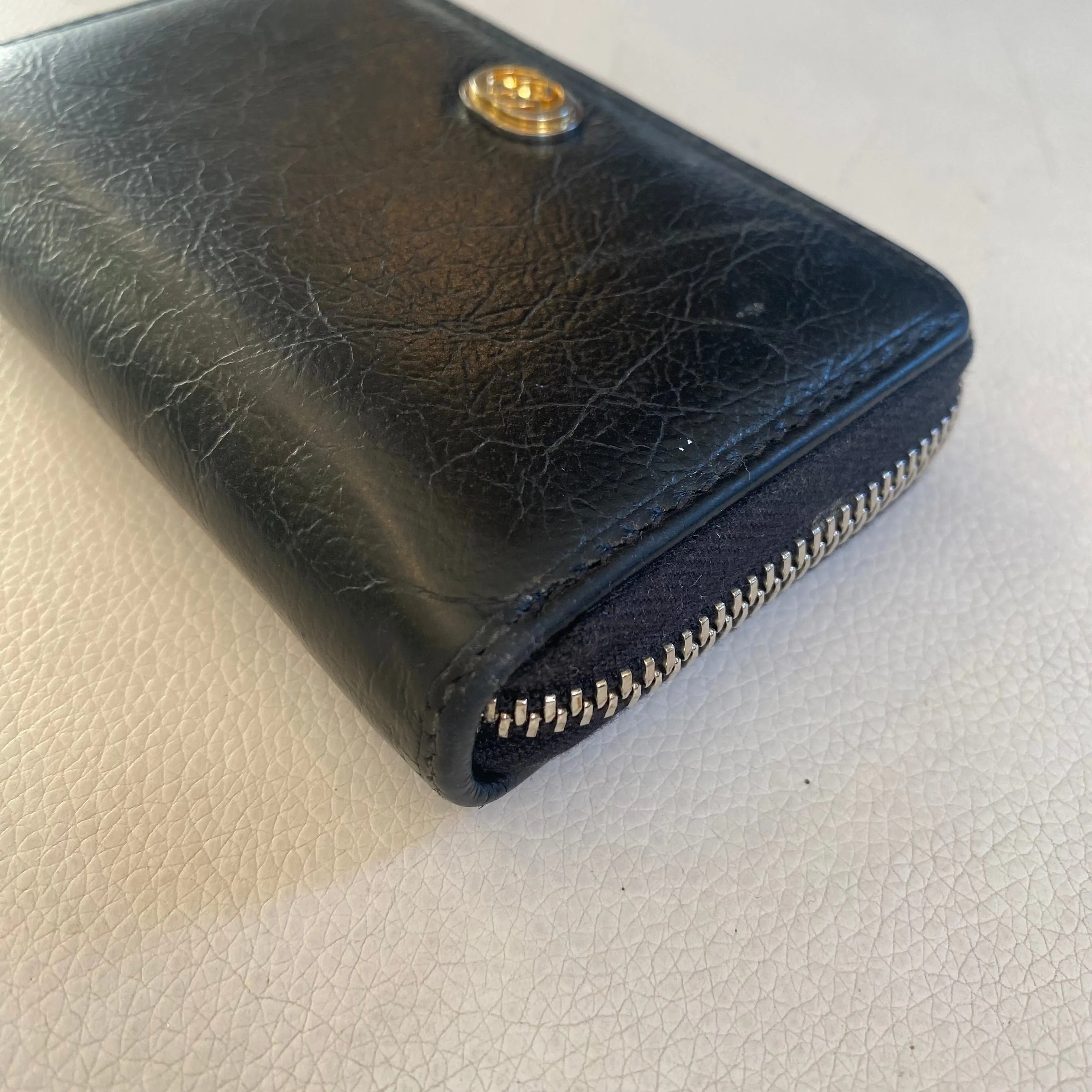 GUCCI Style 581530 Coin Case Wallet Interlocking G Leather Black Unisex