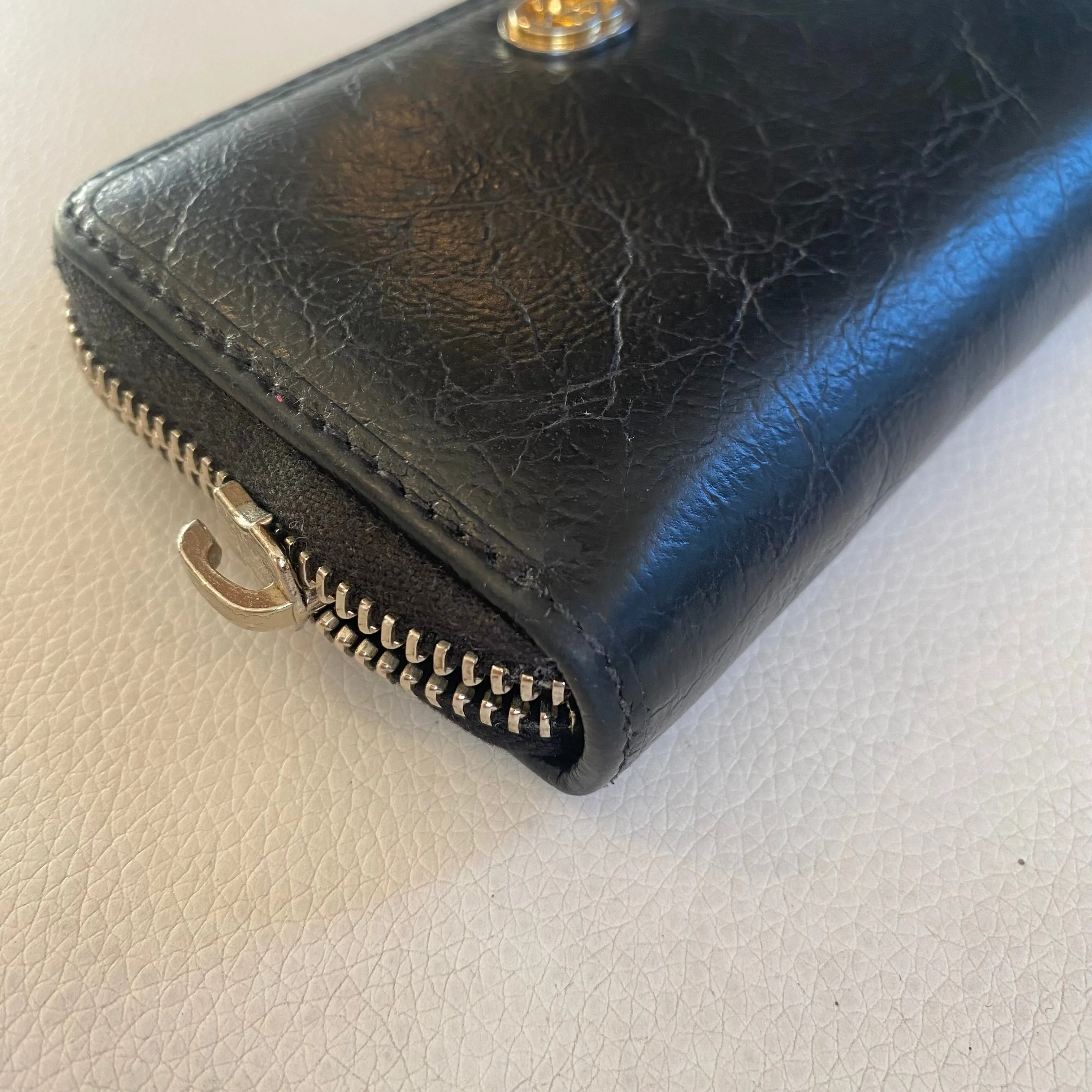GUCCI Style 581530 Coin Case Wallet Interlocking G Leather Black Unisex