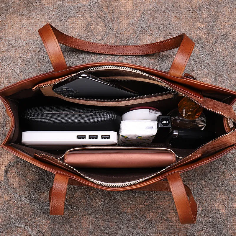 Handmade Brown Leather Womens Vintage Baguette Bag Best Baguette Shoulder Bag Crossbody Purses for Ladies