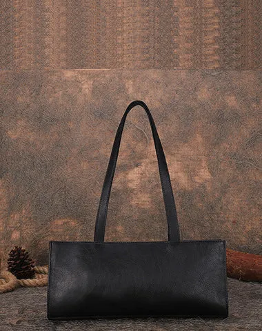 Handmade Brown Leather Womens Vintage Baguette Bag Best Baguette Shoulder Bag Crossbody Purses for Ladies