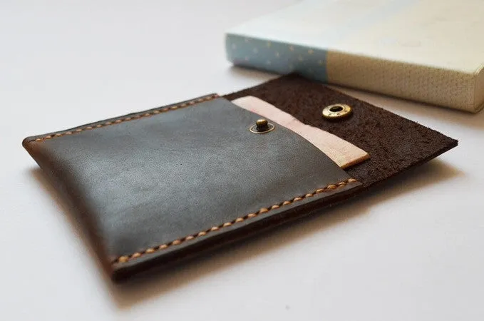 Handmade Genuine Natural Leather Coin Holder, Leather Coin Organizer, Leather Coin Purse B10