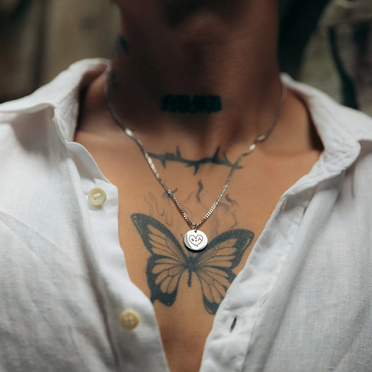 Handwriting Coin Necklace