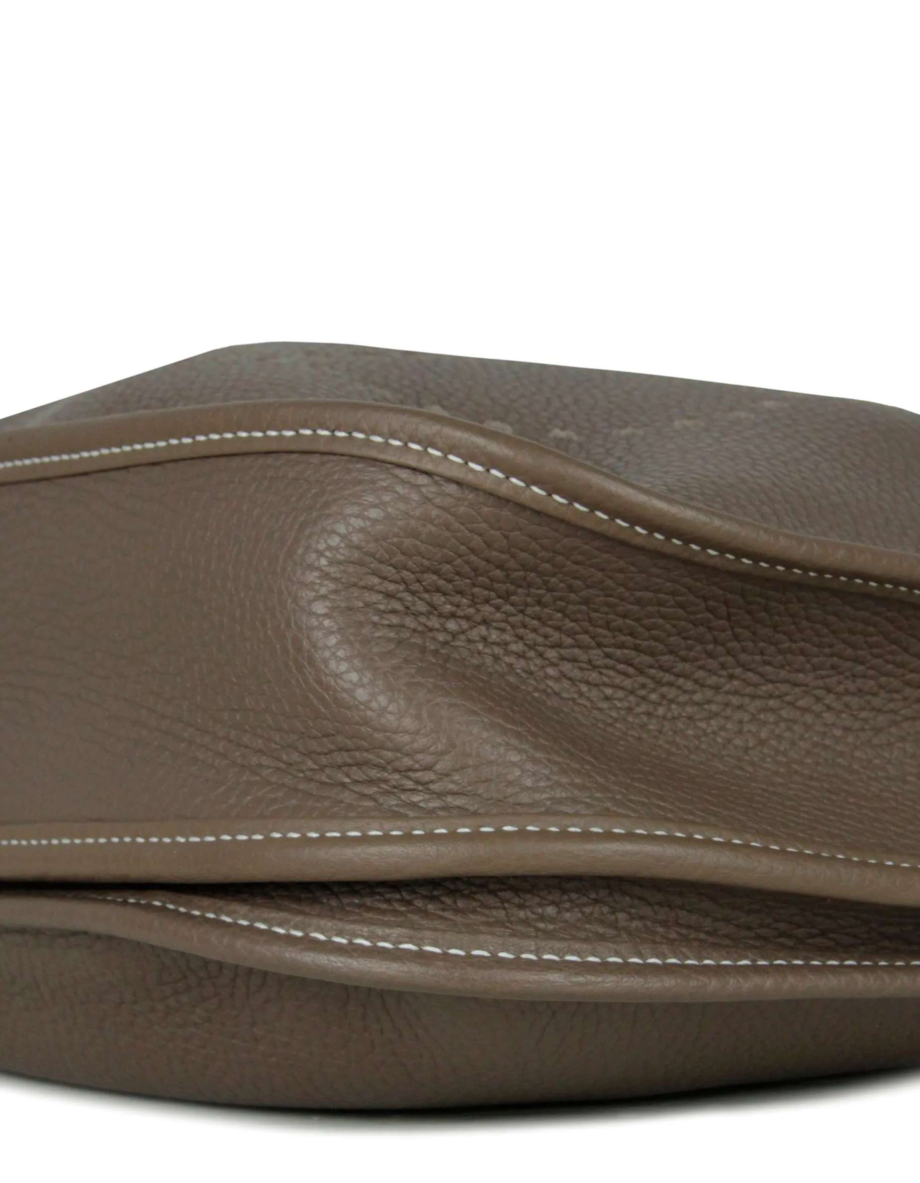 Hermes Etoupe Clemence Leather Evelyne III 29 PM Messenger Bag
