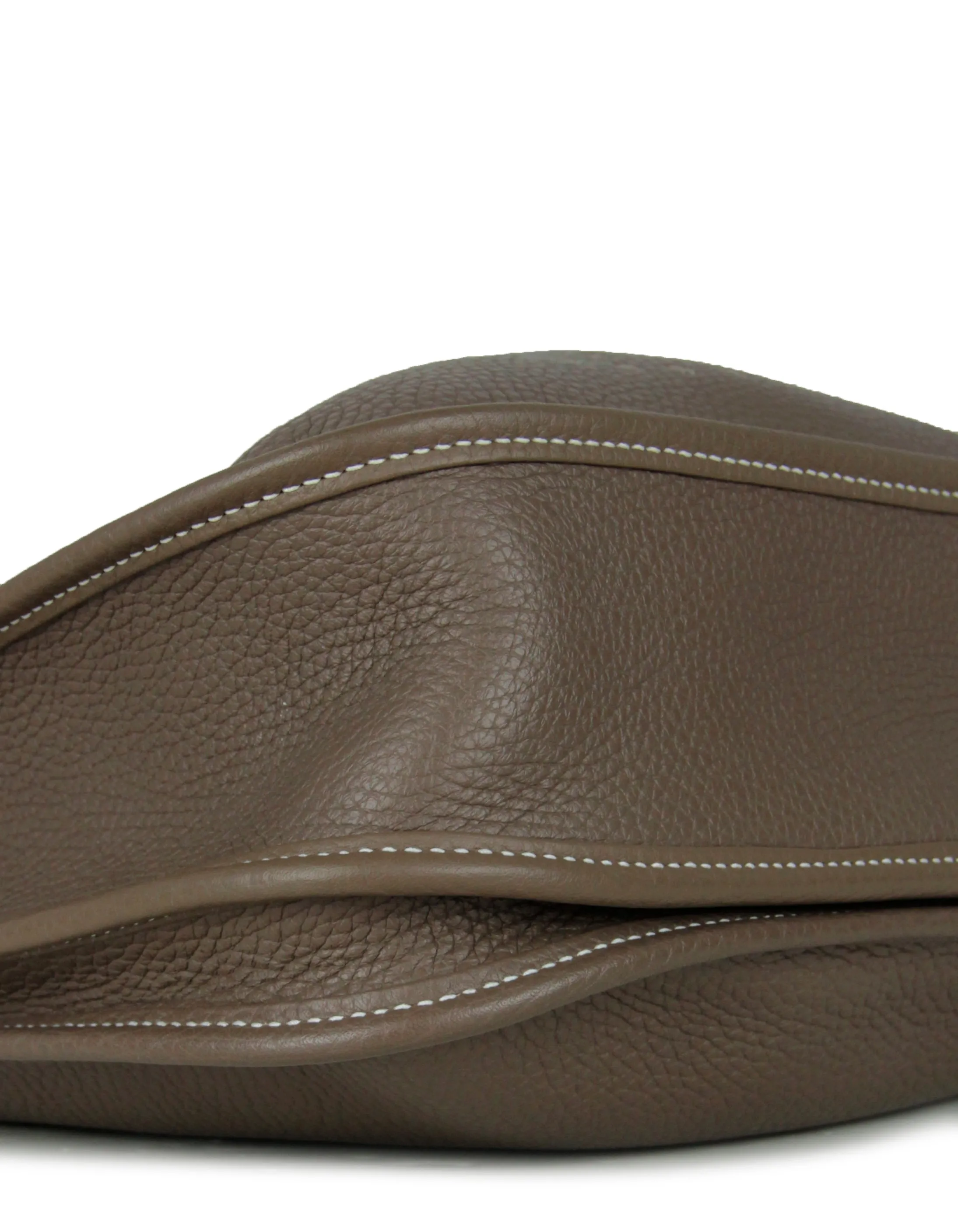 Hermes Etoupe Clemence Leather Evelyne III 29 PM Messenger Bag
