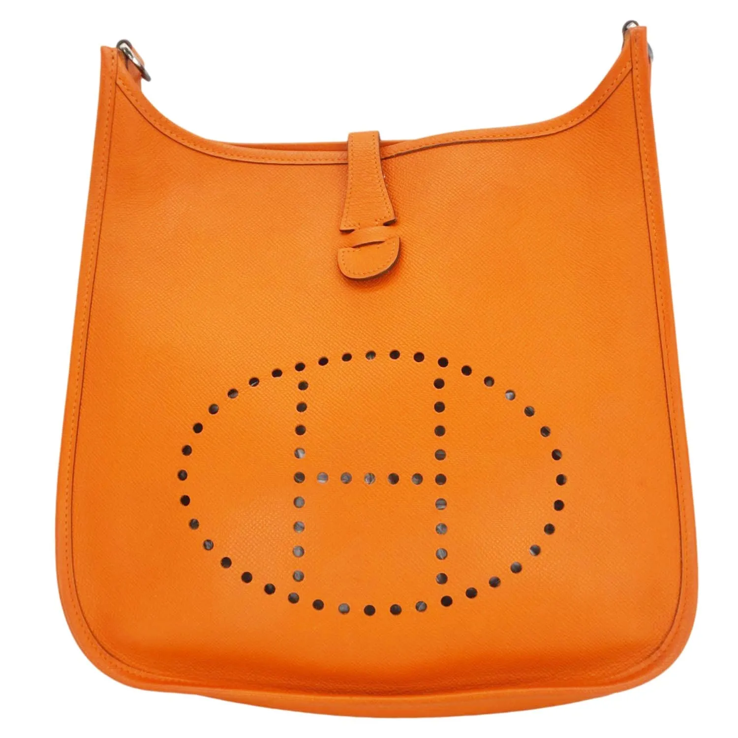 HERMES Evelyne PM Leather Crossbody Bag Orange