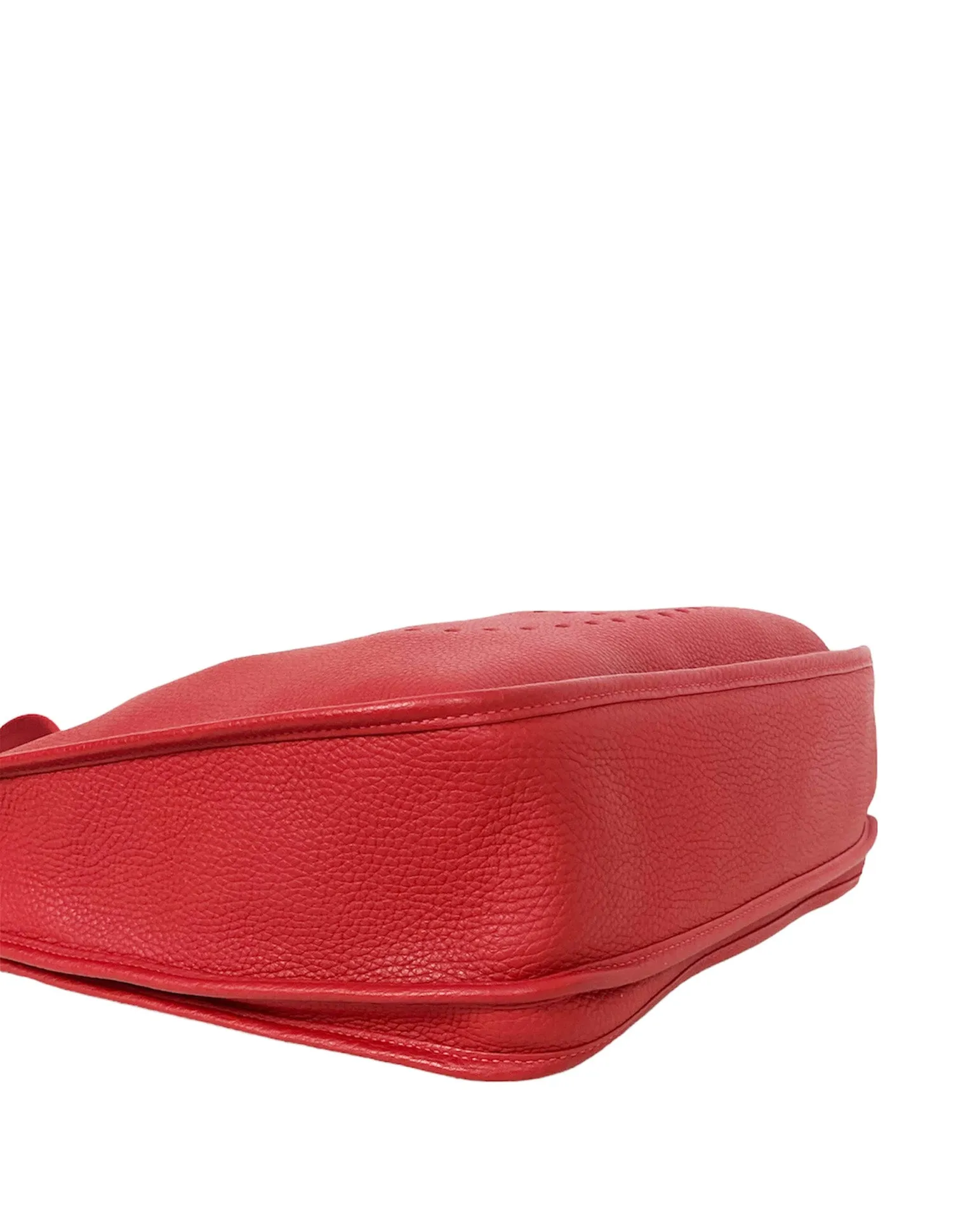 Hermes Red Clemence Leather Evelyne III GM Messenger Bag