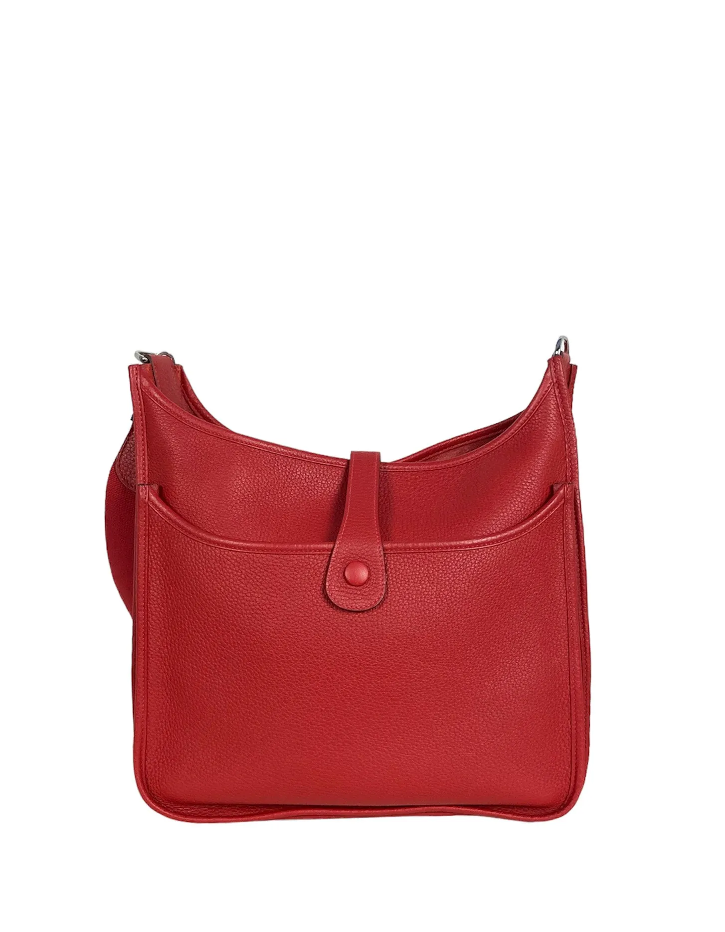 Hermes Red Clemence Leather Evelyne III GM Messenger Bag