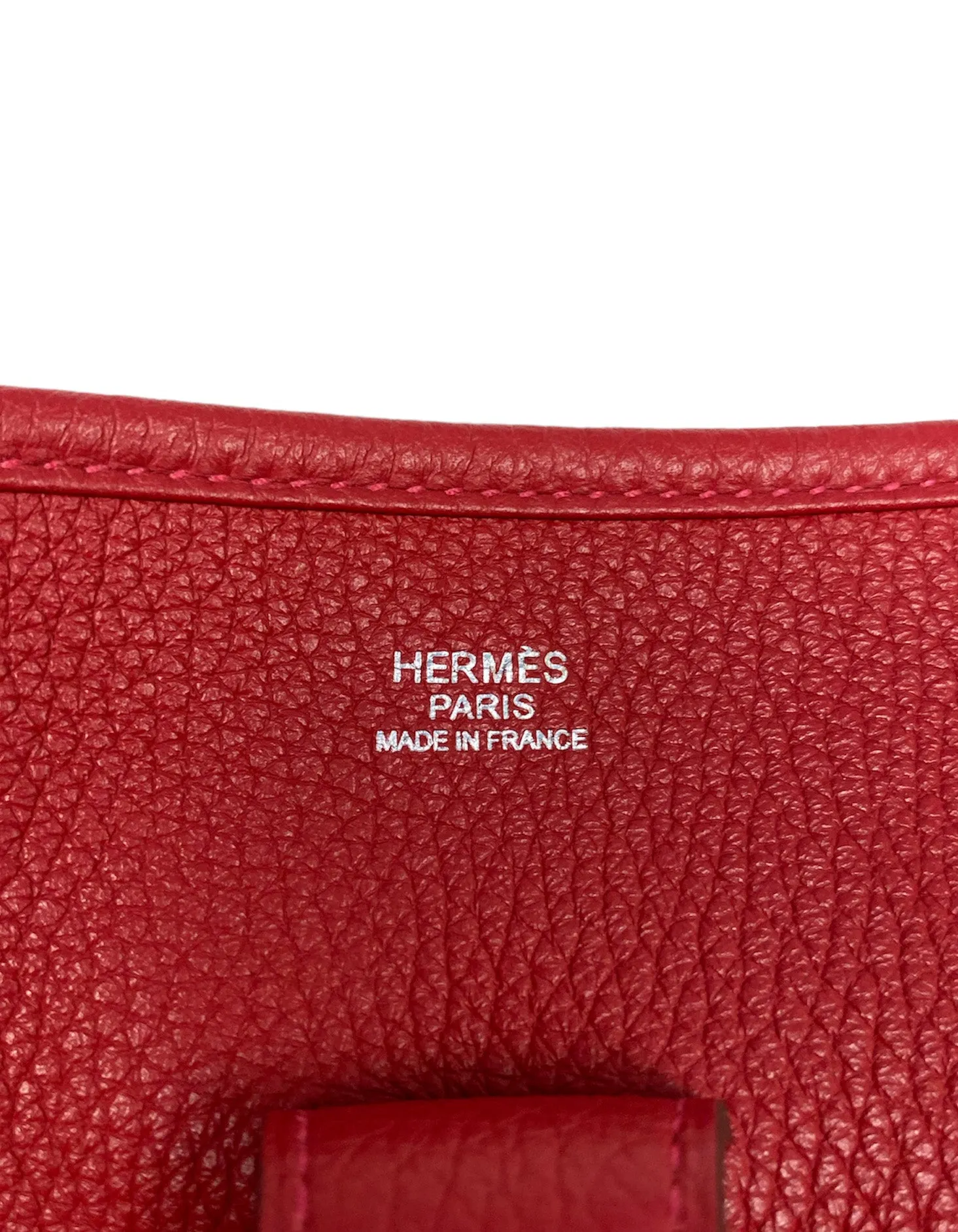 Hermes Red Clemence Leather Evelyne III GM Messenger Bag
