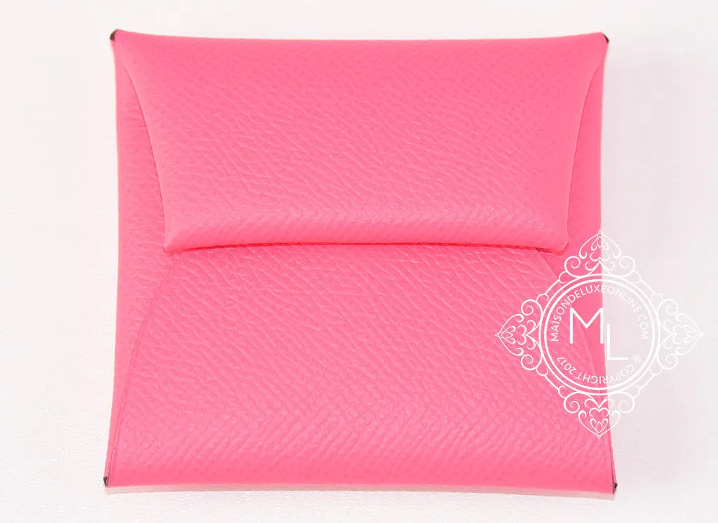 Hermes Rose Azalee Epsom Bastia Change Purse