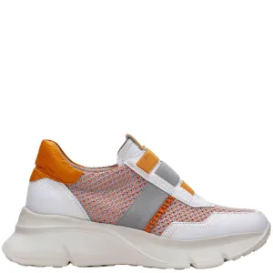 Hispanitas Orange Leather Slip On Chunky Sneakers