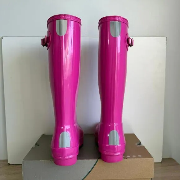 Hunter Original Tall Pink Buckle Kids Boots- SZ 5 Y- 6.5 W