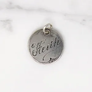 Individual Hand Engraved Victorian Silver Coin Charms