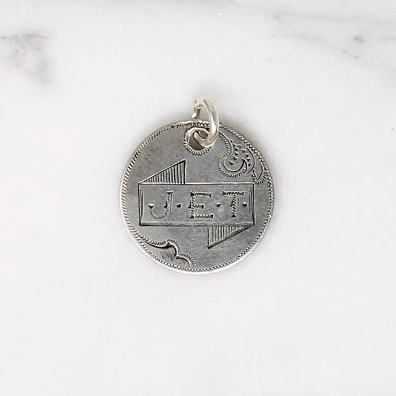 Individual Hand Engraved Victorian Silver Coin Charms