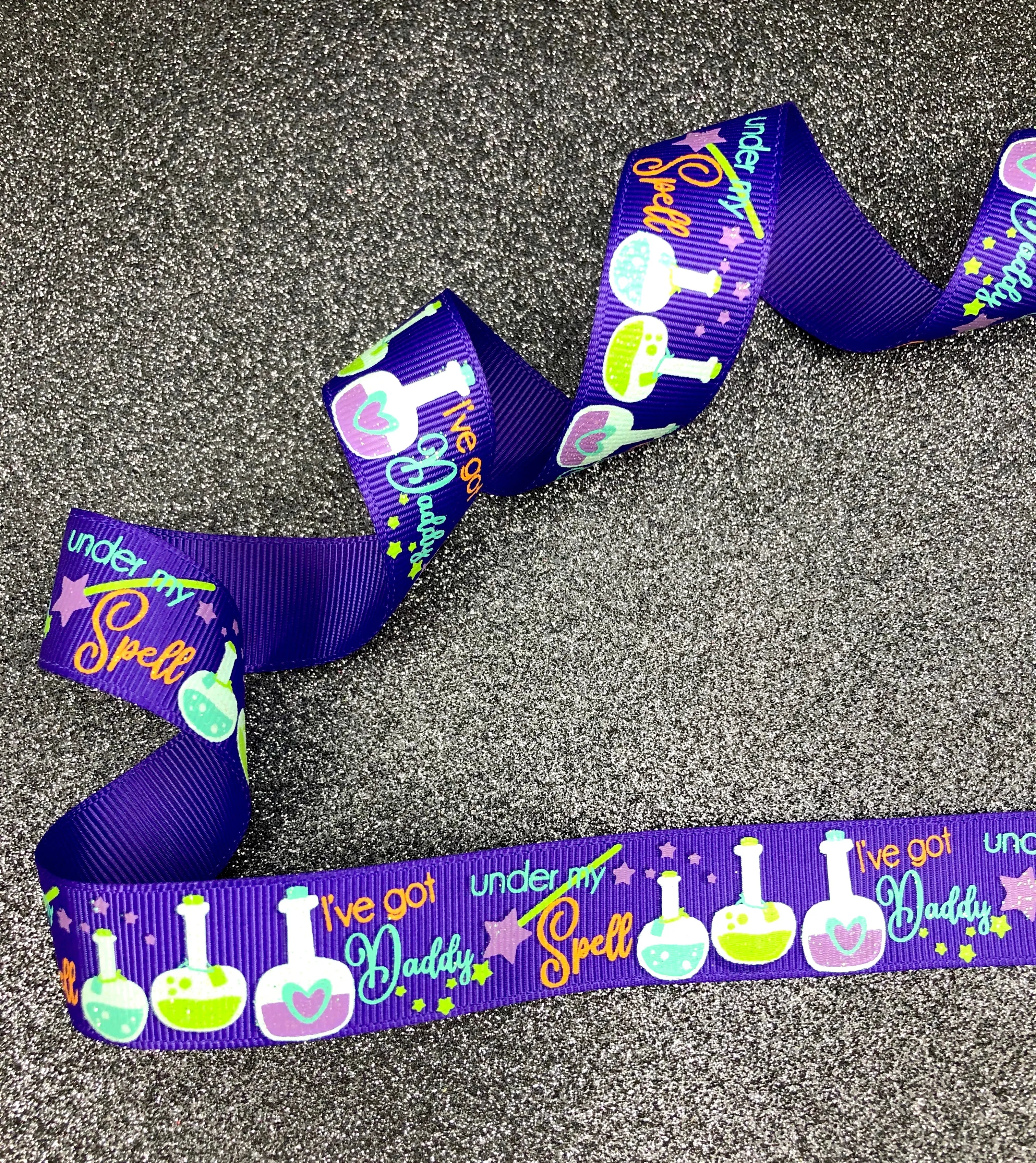 I've Got Daddy Under My Spell USDR Halloween Ribbon - 7/8 Inch