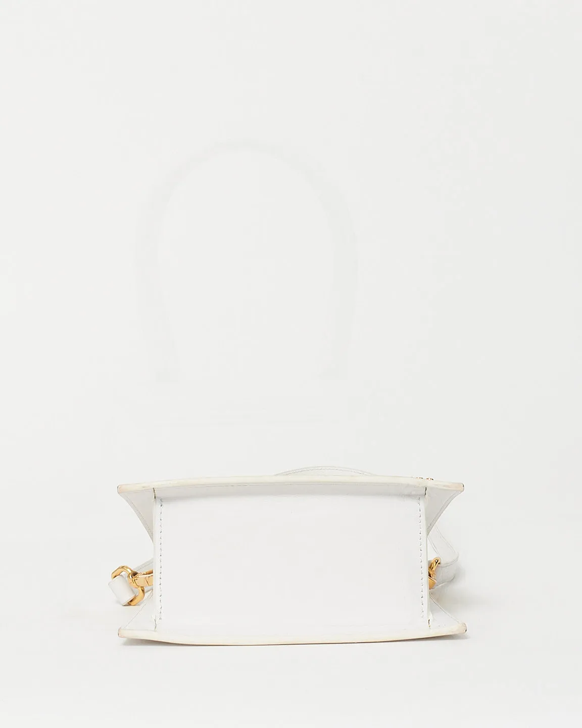 Jacqeumus White Leather Medium "Le Chiquito" Bag